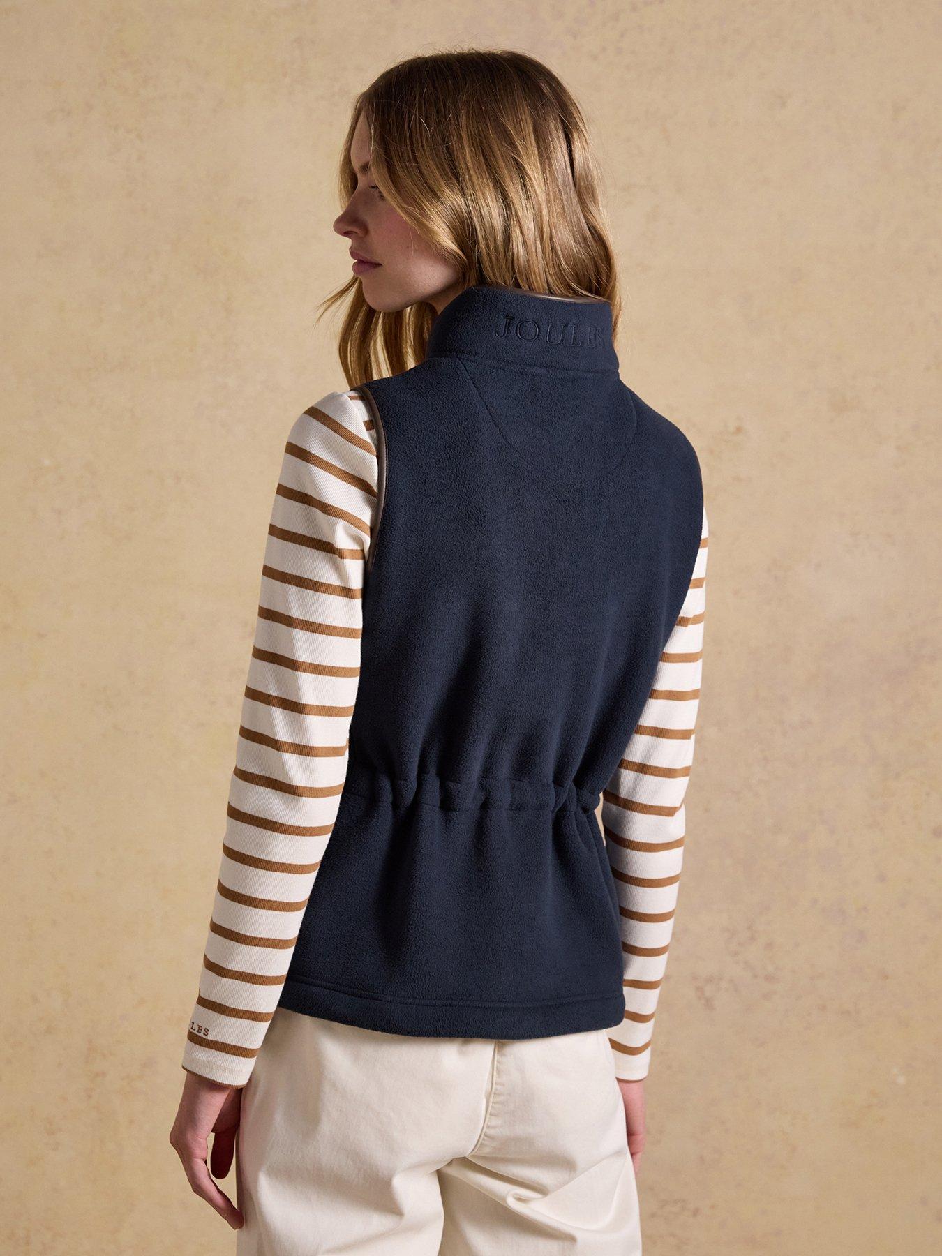 Image 2 of 7 of Joules Women's Zip Through Gilet with Stand Collar - Navy Blue