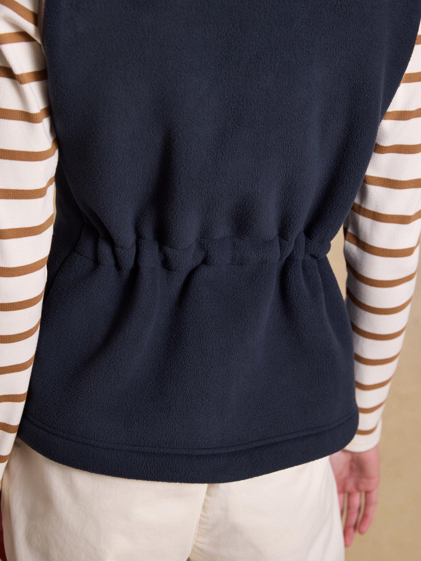 Image 4 of 7 of Joules Women's Zip Through Gilet with Stand Collar - Navy Blue
