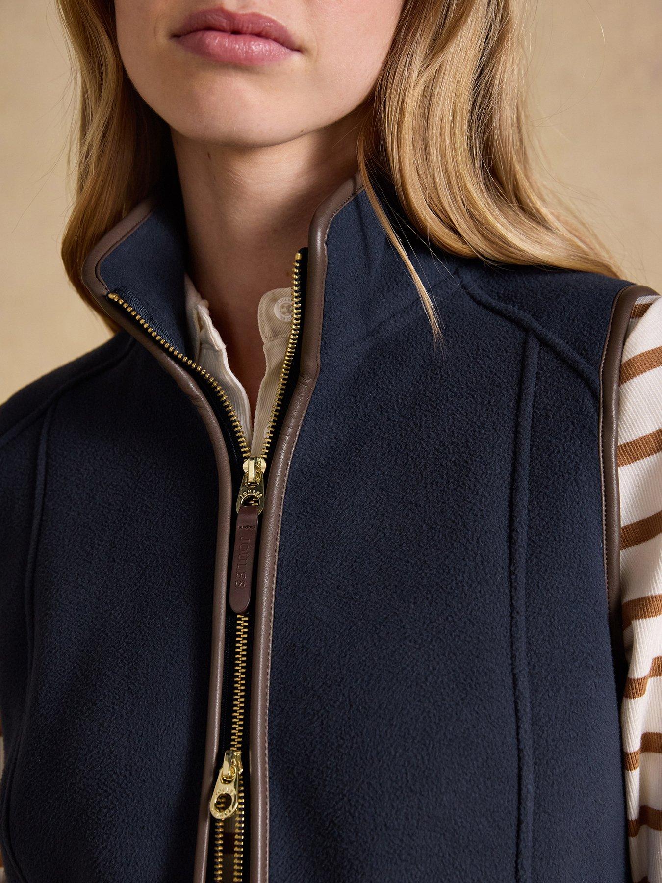 Image 5 of 7 of Joules Women's Zip Through Gilet with Stand Collar - Navy Blue