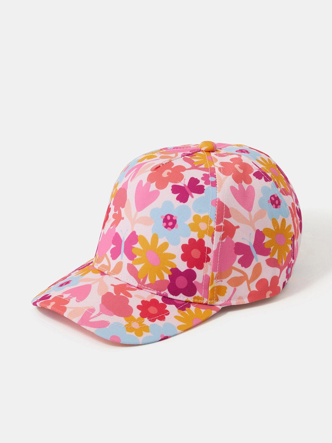Image 1 of 3 of Accessorize Girls Floral Print Cap - Multi