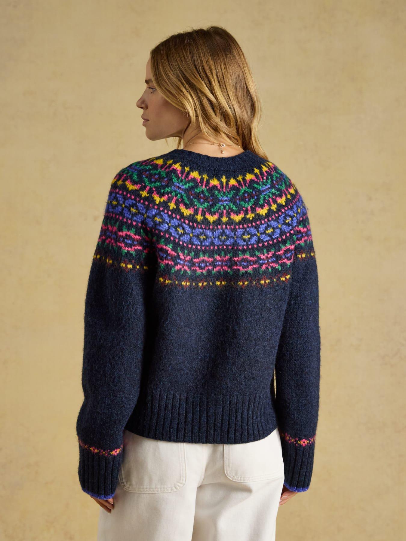 Image 2 of 7 of Joules Fairisle Cardigan - Navy