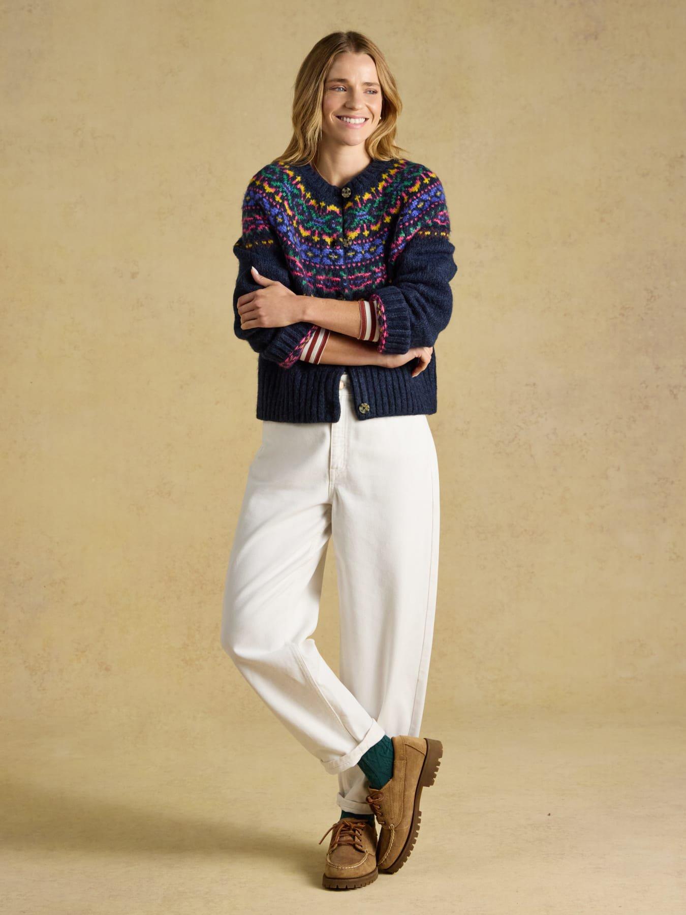 Image 3 of 7 of Joules Fairisle Cardigan - Navy