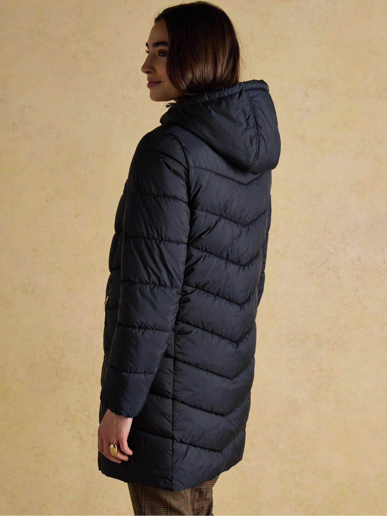 Image 2 of 7 of Joules Womens Moorsdale Showerproof Padded Mid Length Coat - Navy