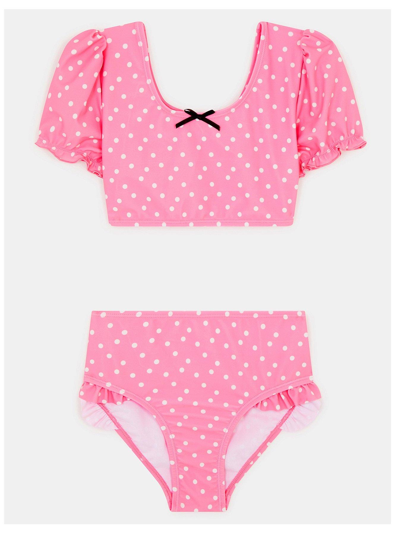 Image 1 of 3 of Accessorize Girls Polka Dot Bikini - Pink