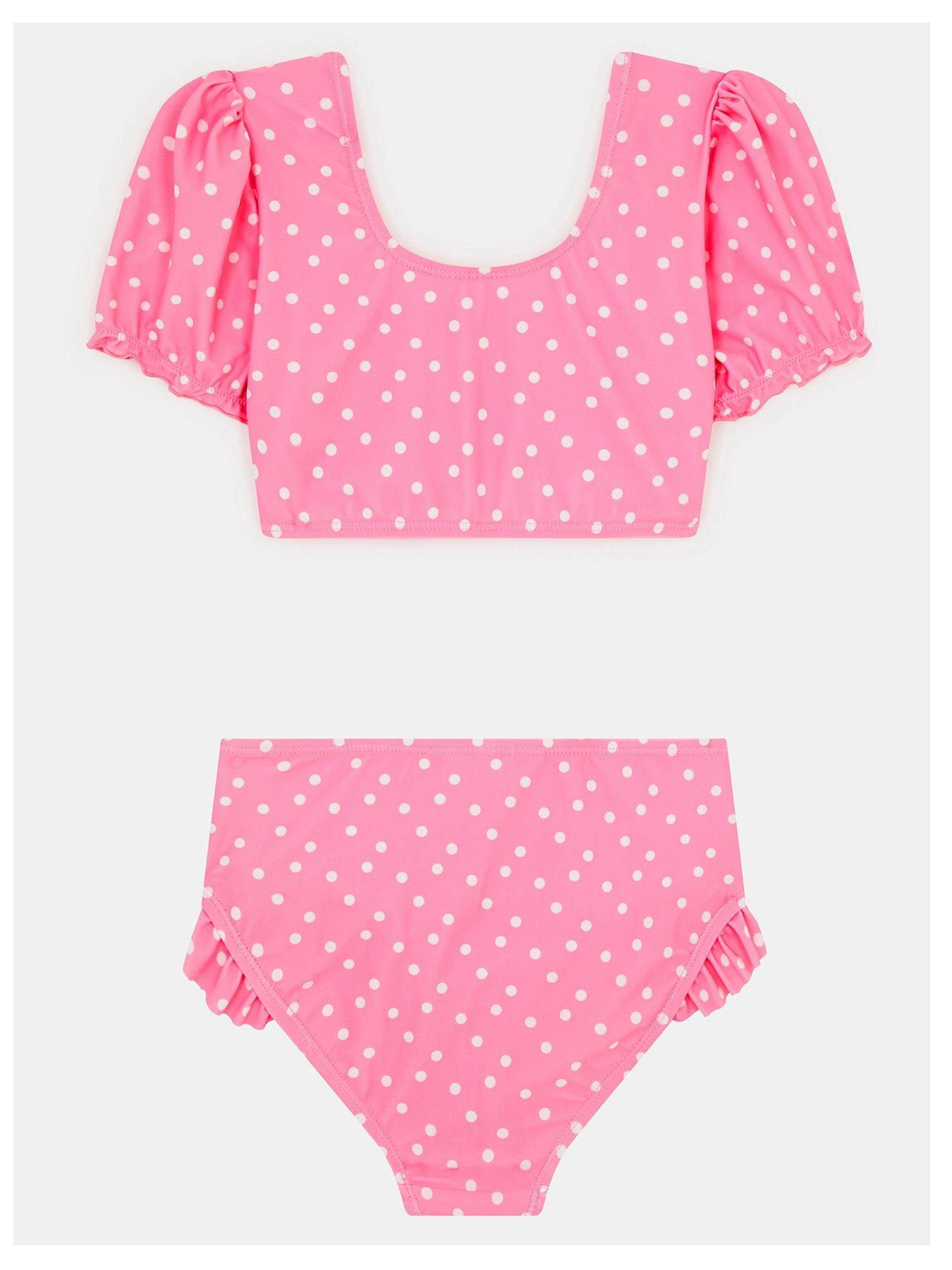 Image 2 of 3 of Accessorize Girls Polka Dot Bikini - Pink