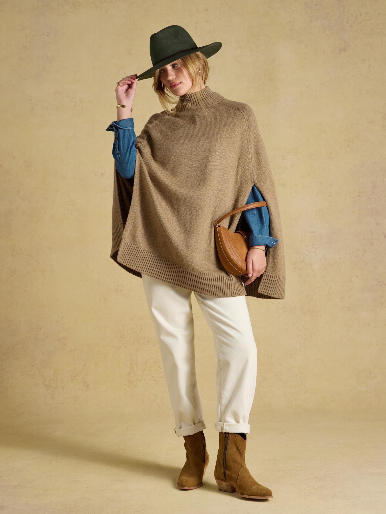 Image 3 of 6 of Joules Women's Knitted Cape Horse Intarsia - Tan