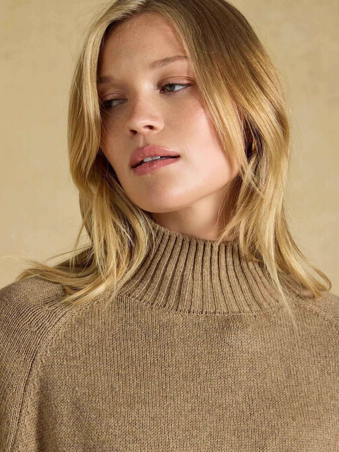 Image 5 of 6 of Joules Women's Knitted Cape Horse Intarsia - Tan