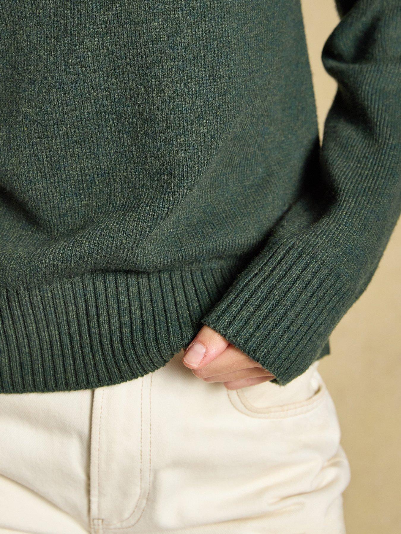 Image 4 of 7 of Joules Alba Fair Isle High Neck Cotton-Blend Jumper - Green