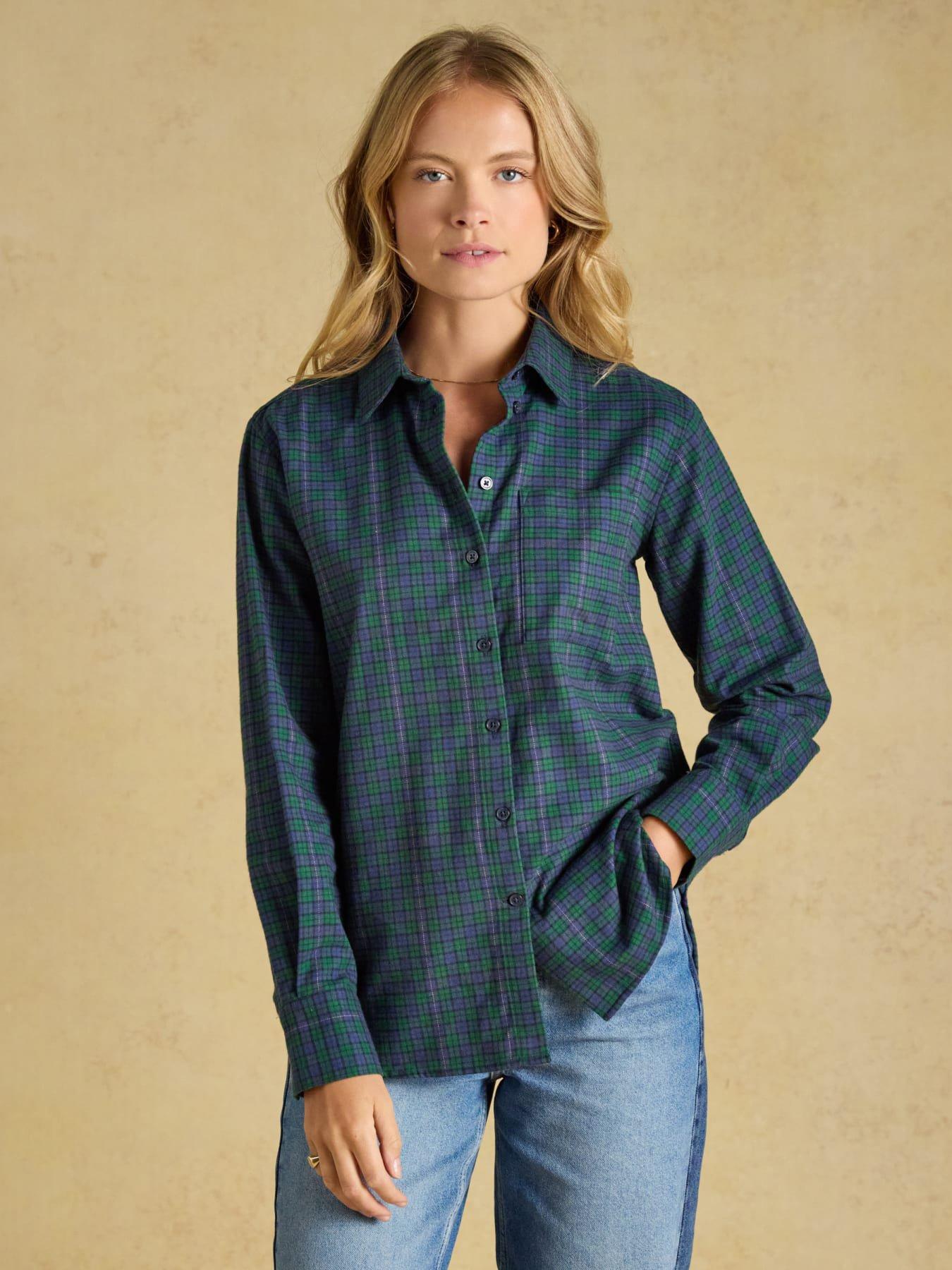 Image 1 of 6 of Joules Boyfriend Brushed - Navy Check