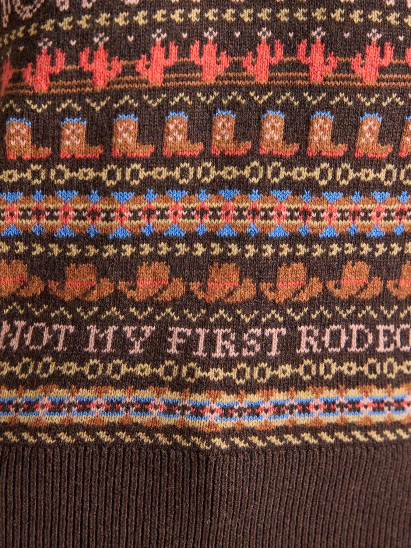 Image 6 of 7 of Joules Womens Rodeo Fairisle Sleeveless Knitted Tank - Brown