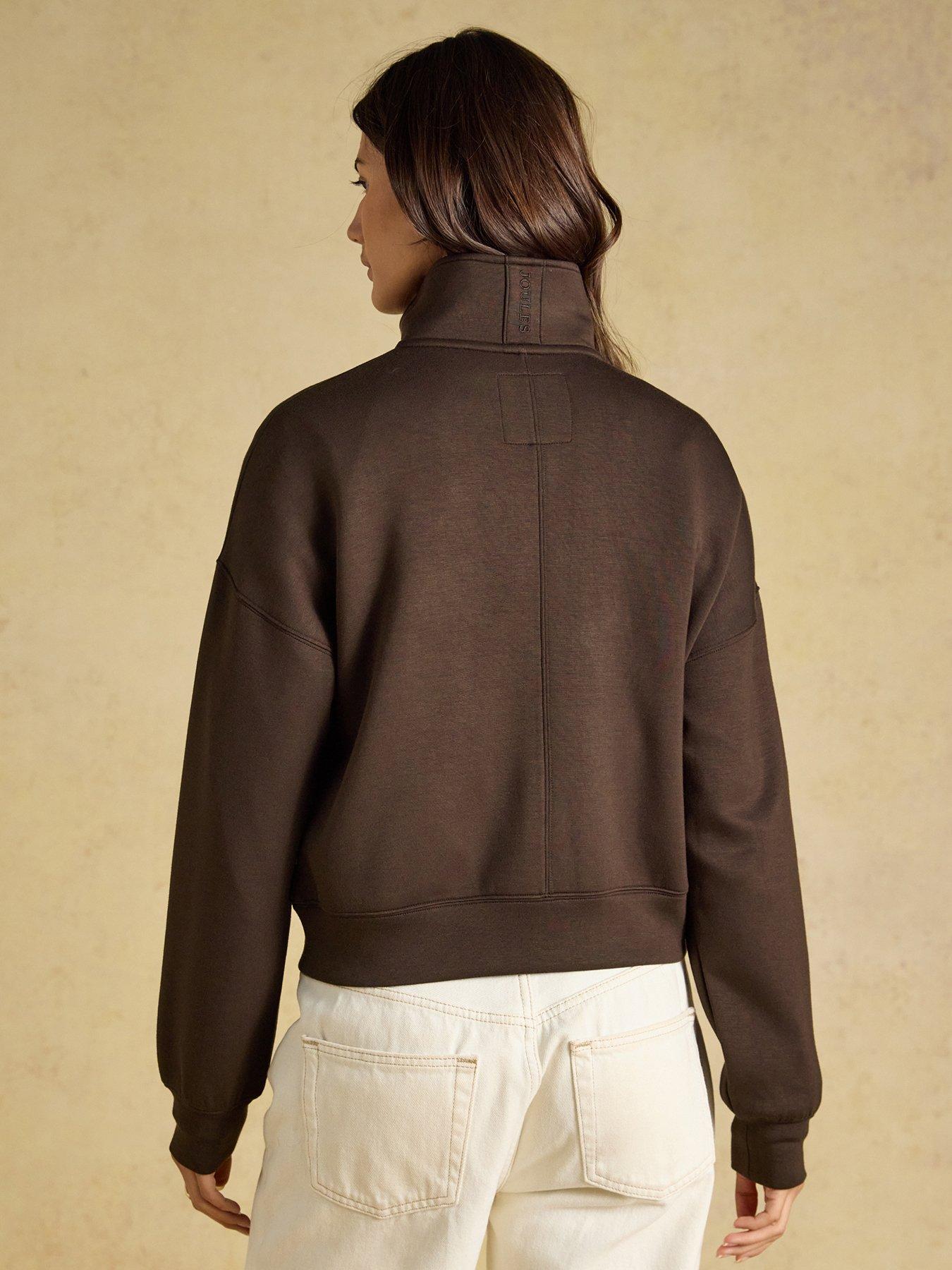 Image 2 of 7 of Joules Luxe Club Zip Through Layer - Chocolate Brown