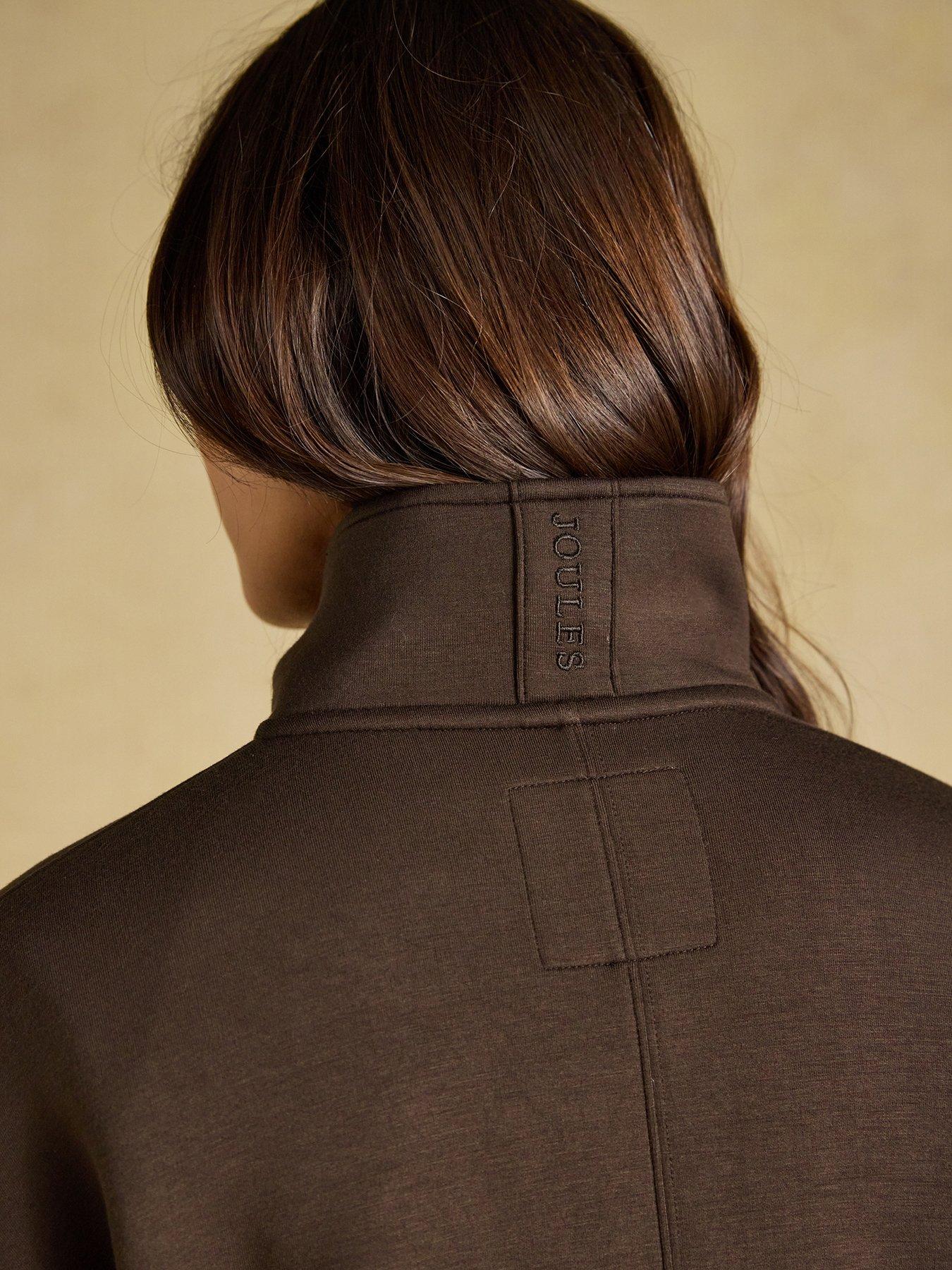 Image 6 of 7 of Joules Luxe Club Zip Through Layer - Chocolate Brown