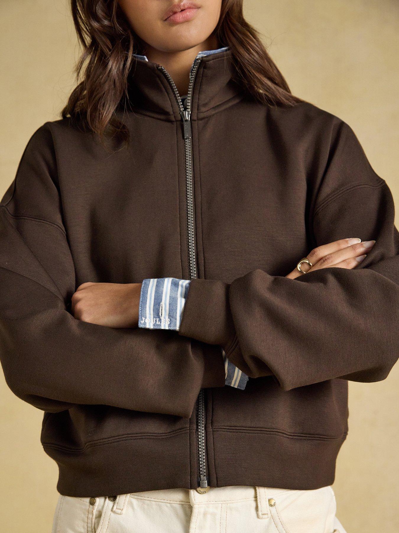 Image 7 of 7 of Joules Luxe Club Zip Through Layer - Chocolate Brown
