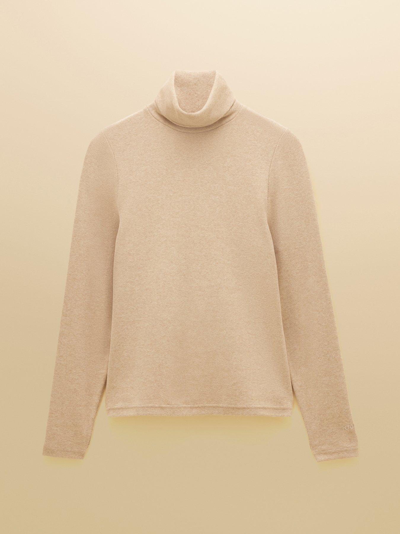 Image 6 of 7 of Joules Womens Warm Handle Rib Roll Neck Top - Beige