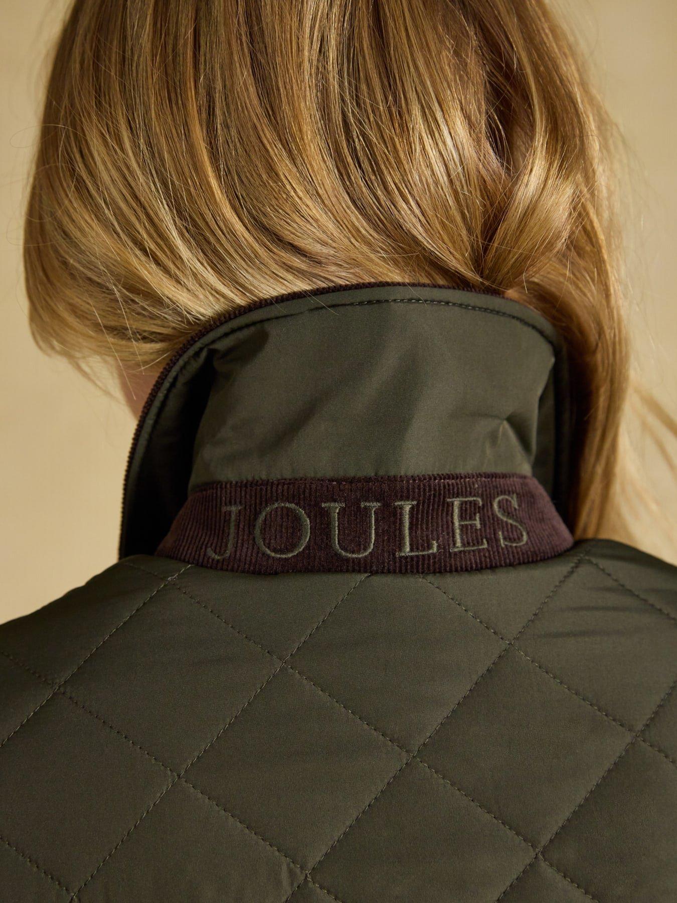 Image 5 of 7 of Joules Womens Highgrove Quilted Cord Collar Jacket - Green