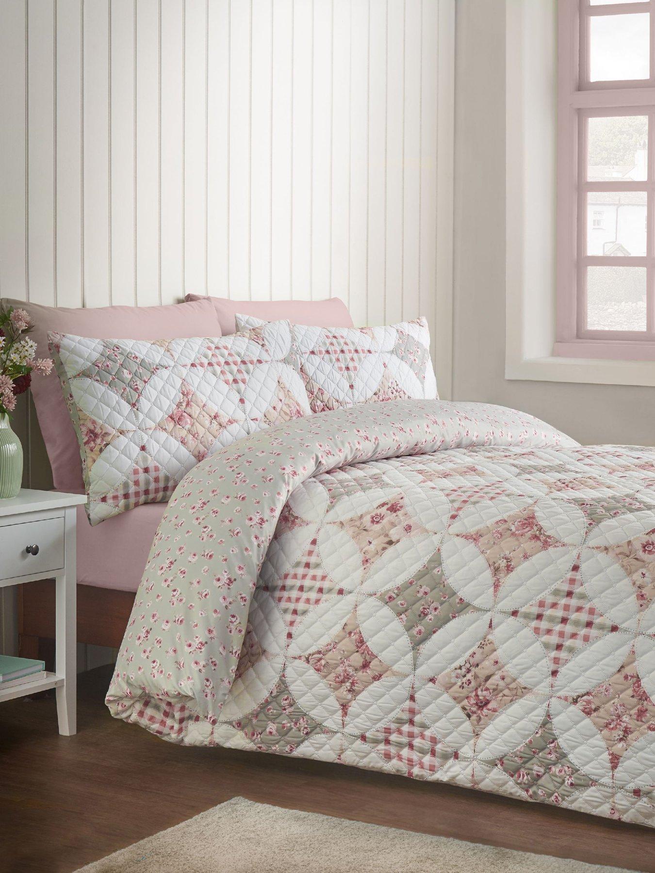 Image 1 of 5 of Catherine Lansfield Pinsonic Patchwork Duvet Cover Set