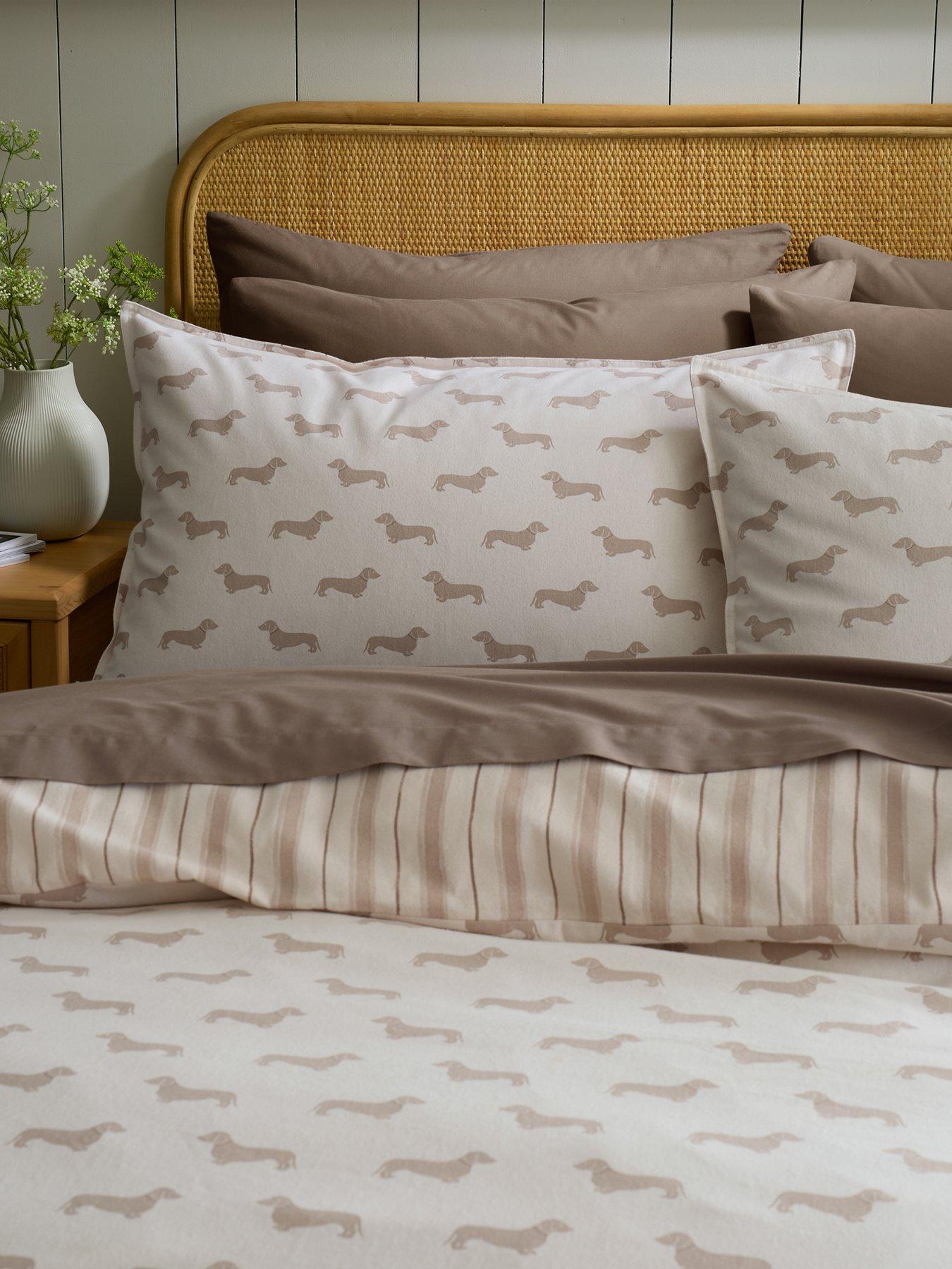 Emily Bond Brushed 100% Cotton Peggy Dachshund Dog Duvet Cover Set