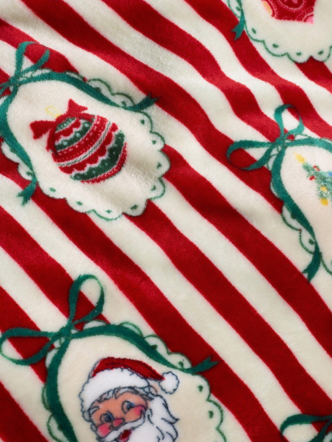 Image 3 of 3 of Catherine Lansfield Christmas Vintage Stripe Soft Fleece Throw