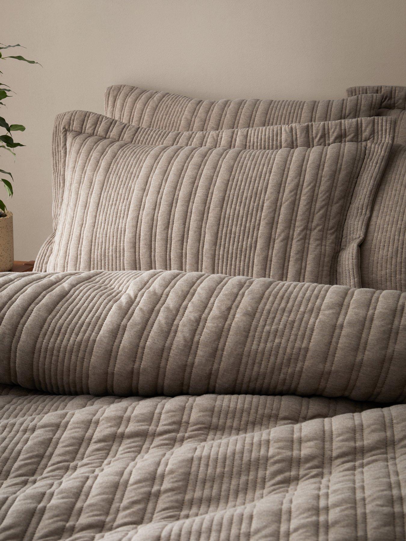 Pineapple Elephant Tamba Jersey Stripe Oxford Pillowcase Set Of 2 in Mole