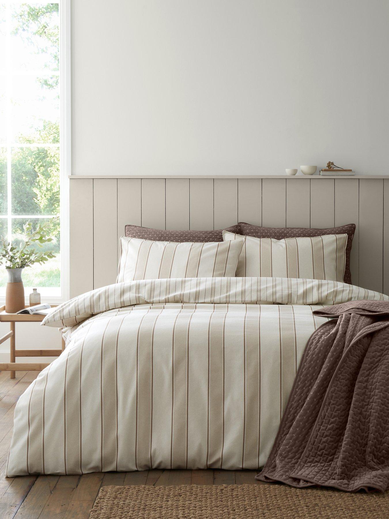Bianca Brushed 100% Cotton Regal Stripe Duvet Cover Set