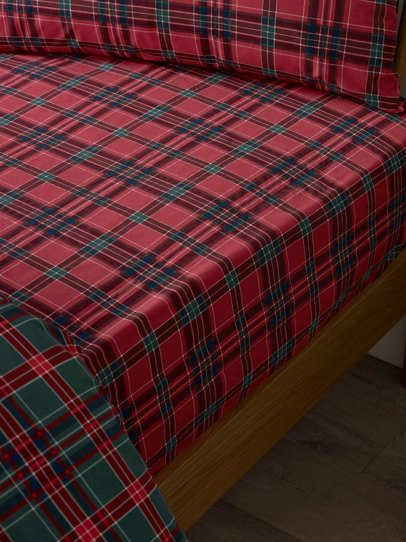 Image 1 of 2 of Catherine Lansfield Tartan Check Fitted Sheet