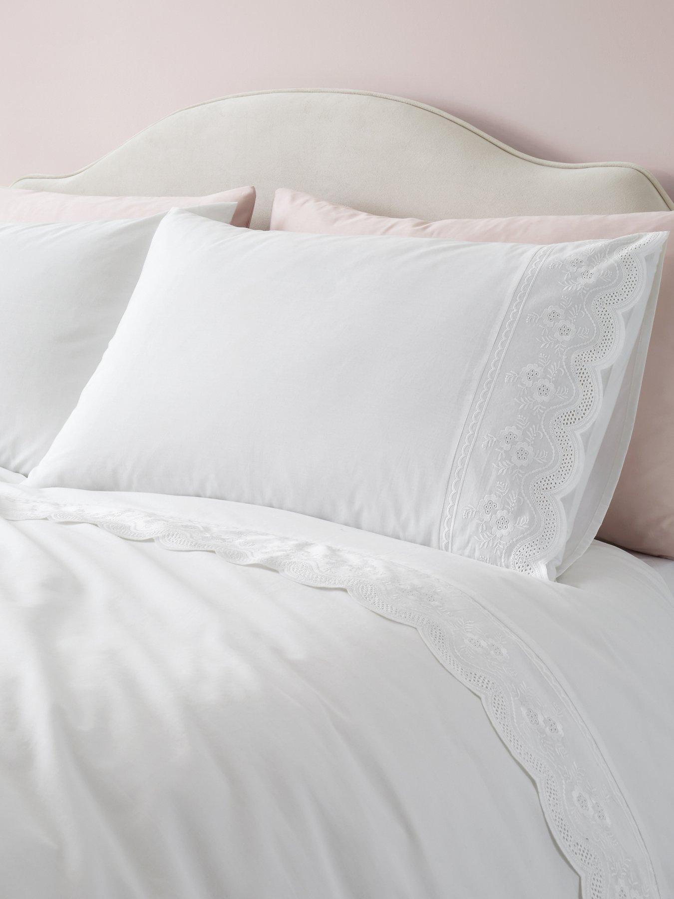 Bianca Elise Lace 100% Cotton 200 Thread Count Duvet Cover Set