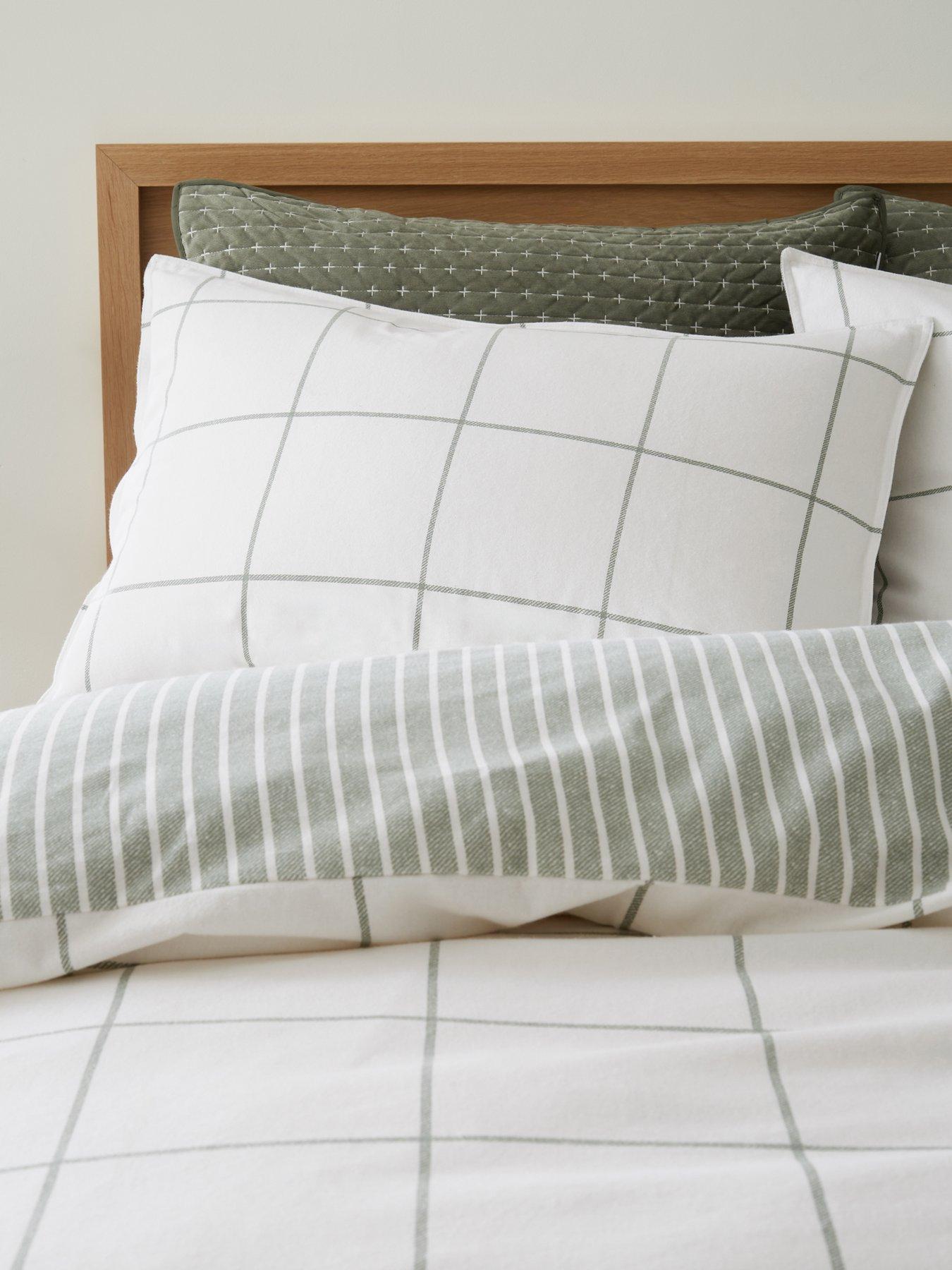 Bianca Brushed 100% Cotton Regal Check Duvet Cover Set