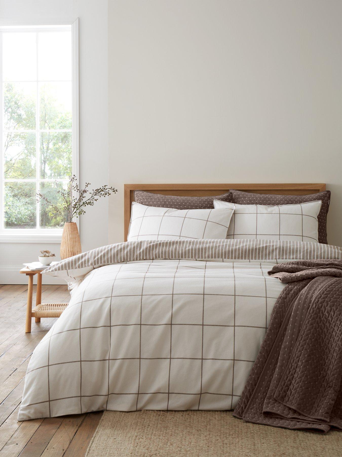 Bianca Brushed 100% Cotton Regal Check Duvet Cover Set