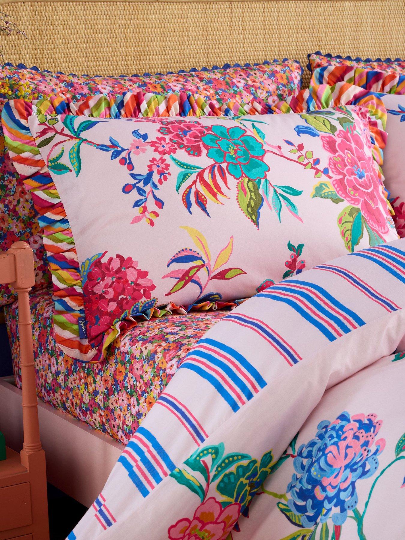 Sophie Robinson Flourish Floral 100% Cotton Duvet Cover Set Bright