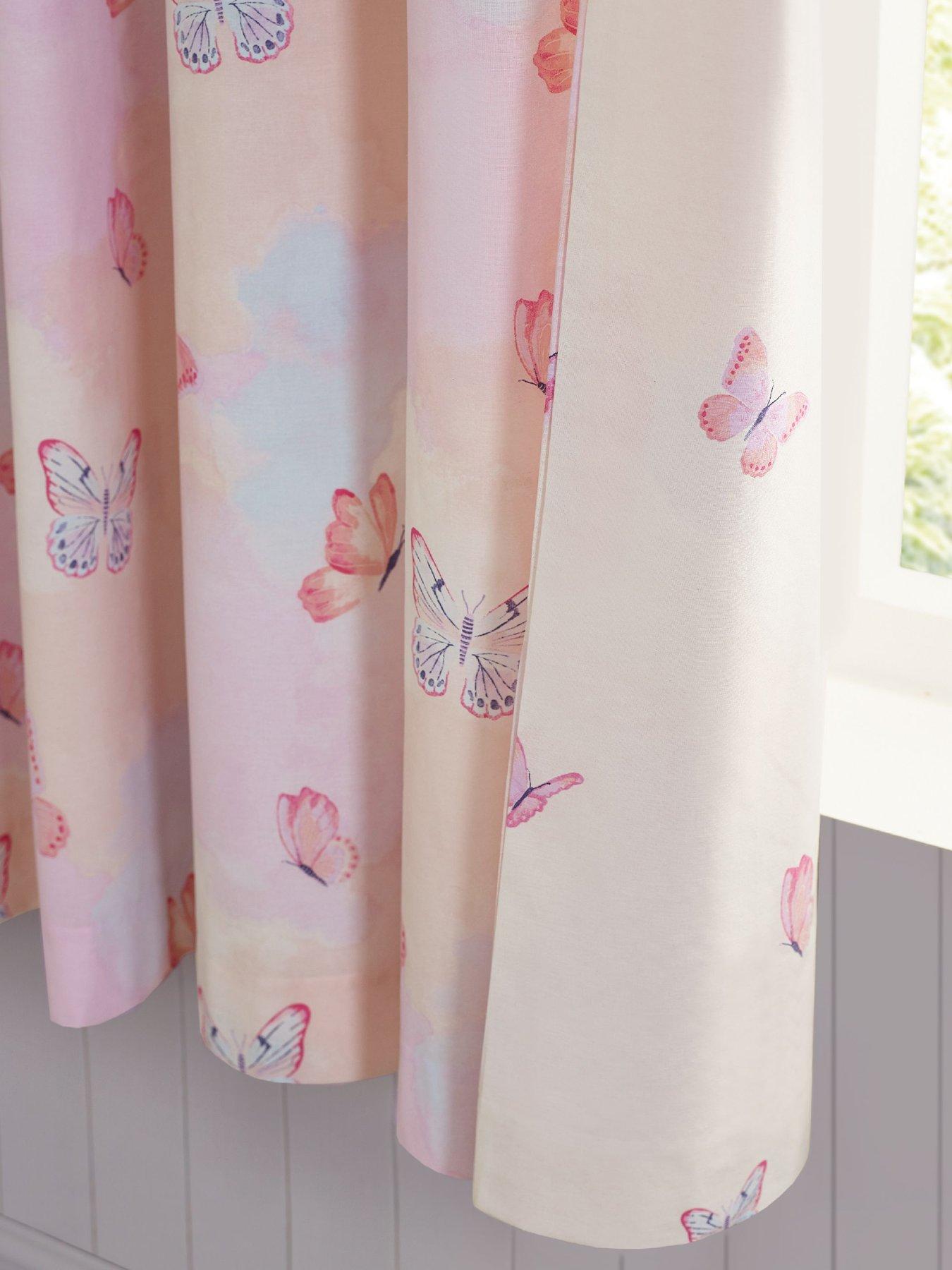 Image 5 of 5 of Catherine Lansfield Ombre Butterflies Reversible Curtains