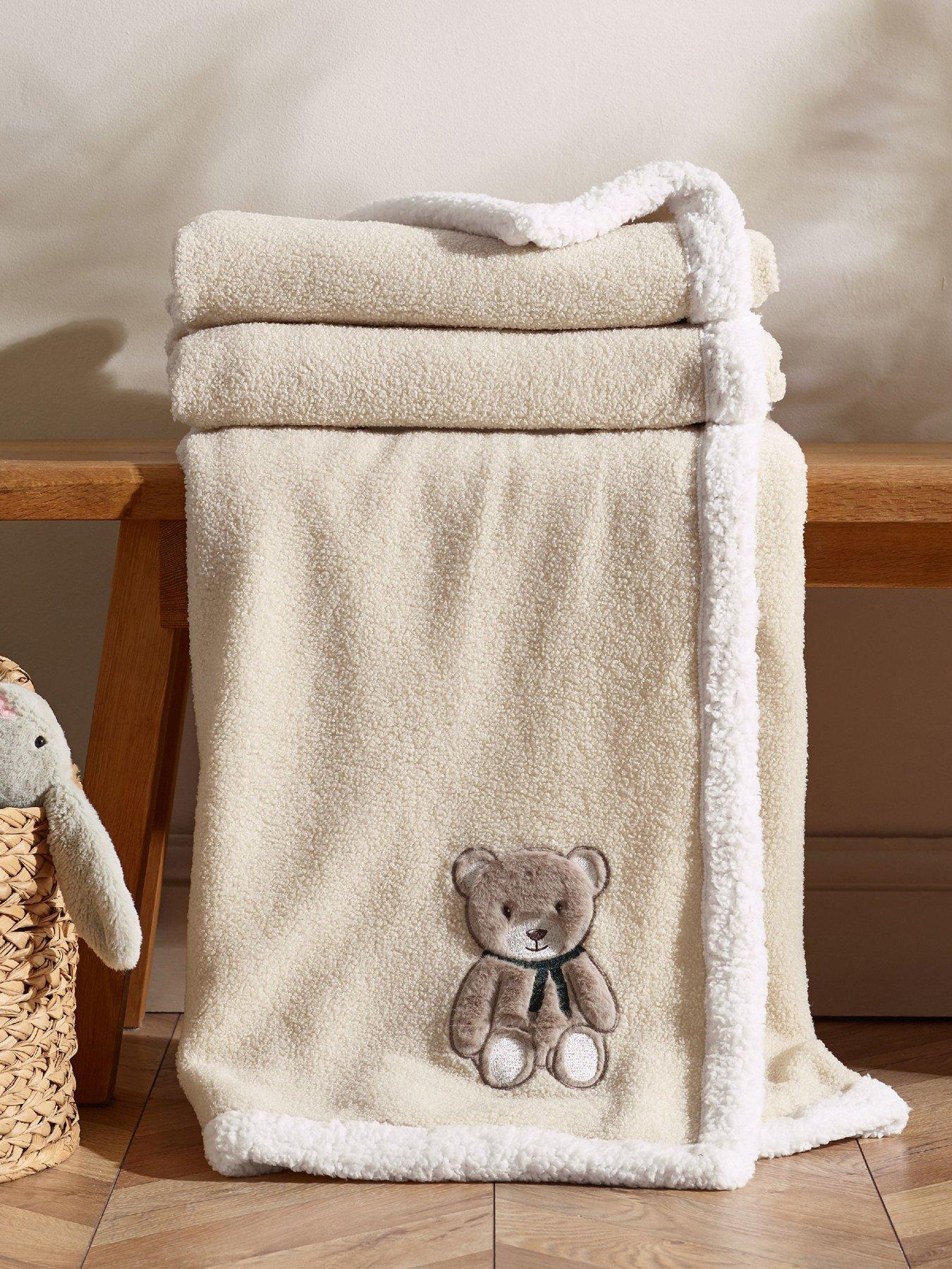 Image 1 of 4 of Catherine Lansfield Teddy Bear Soft Fleece Sherpa Throw