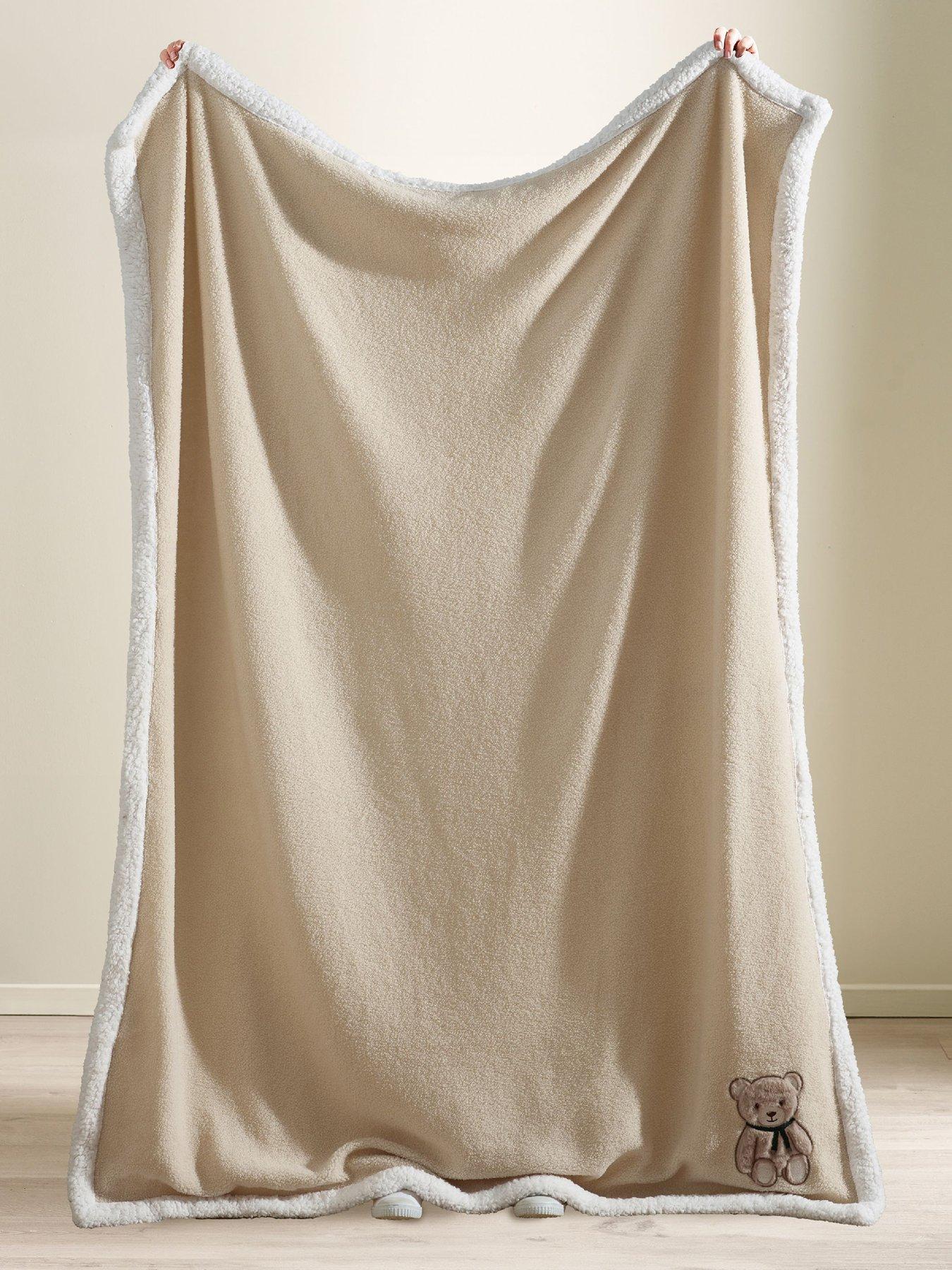 Image 3 of 4 of Catherine Lansfield Teddy Bear Soft Fleece Sherpa Throw