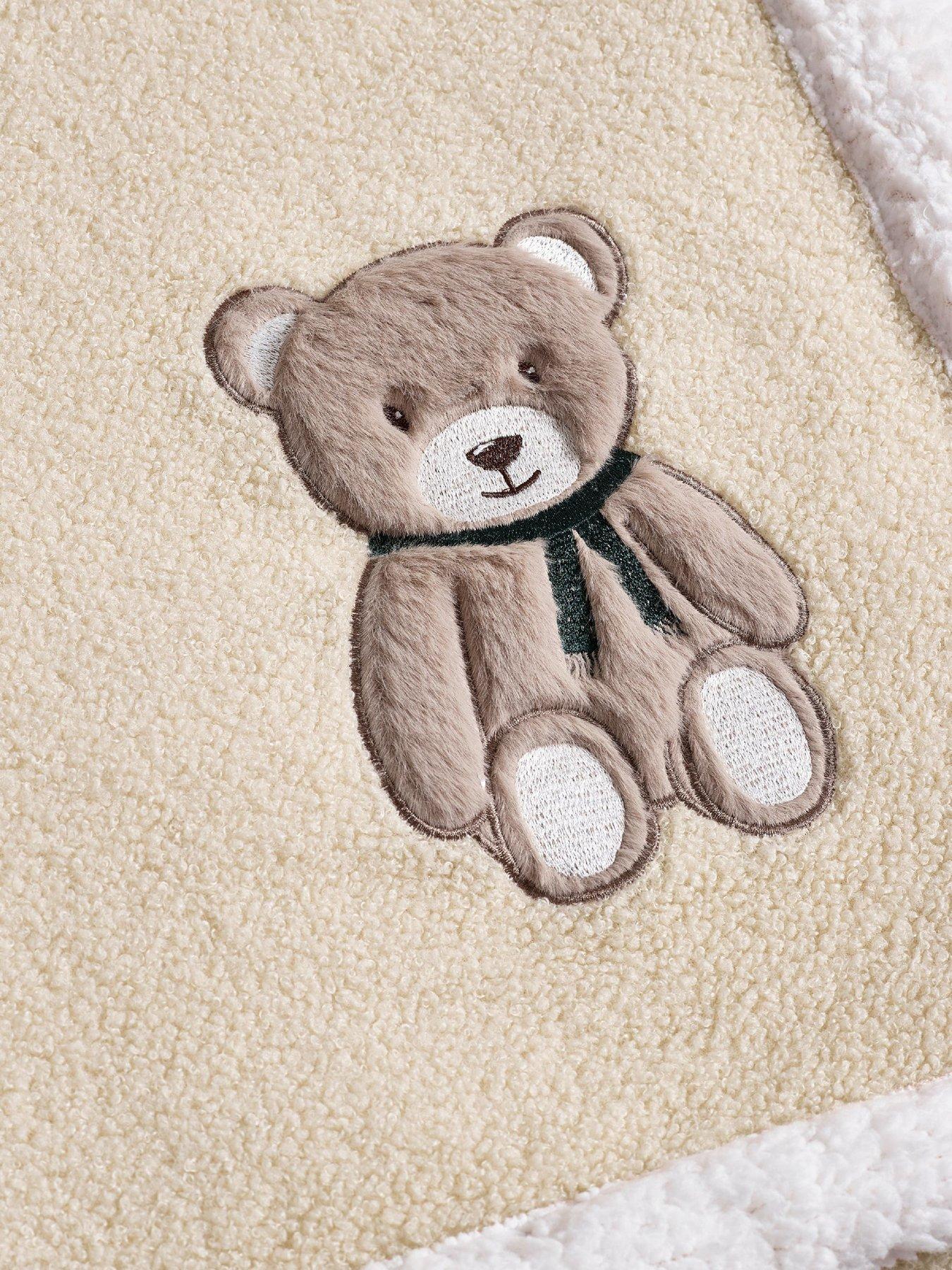 Image 4 of 4 of Catherine Lansfield Teddy Bear Soft Fleece Sherpa Throw
