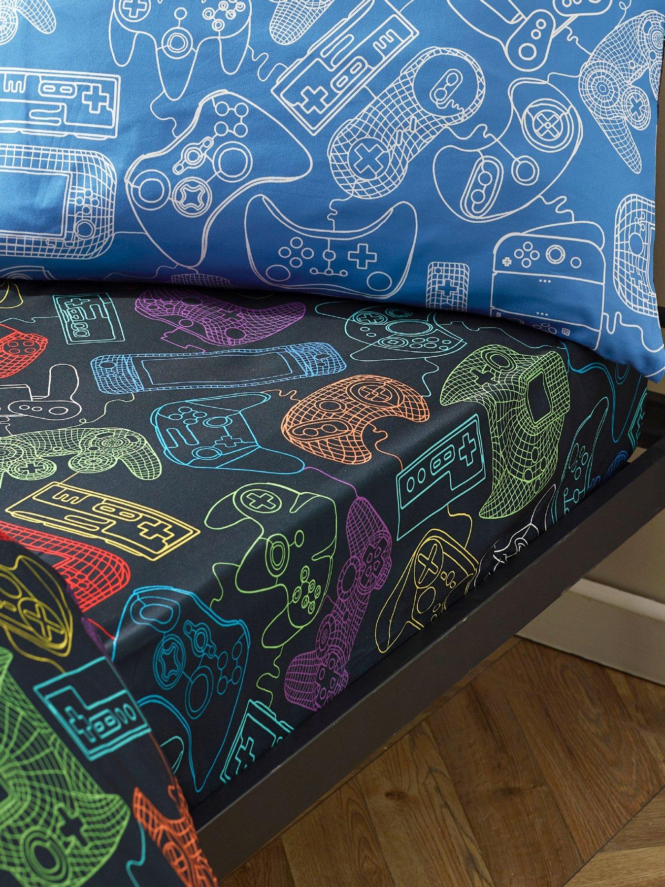 Catherine Lansfield Power Up Gamer Fitted Sheet Black