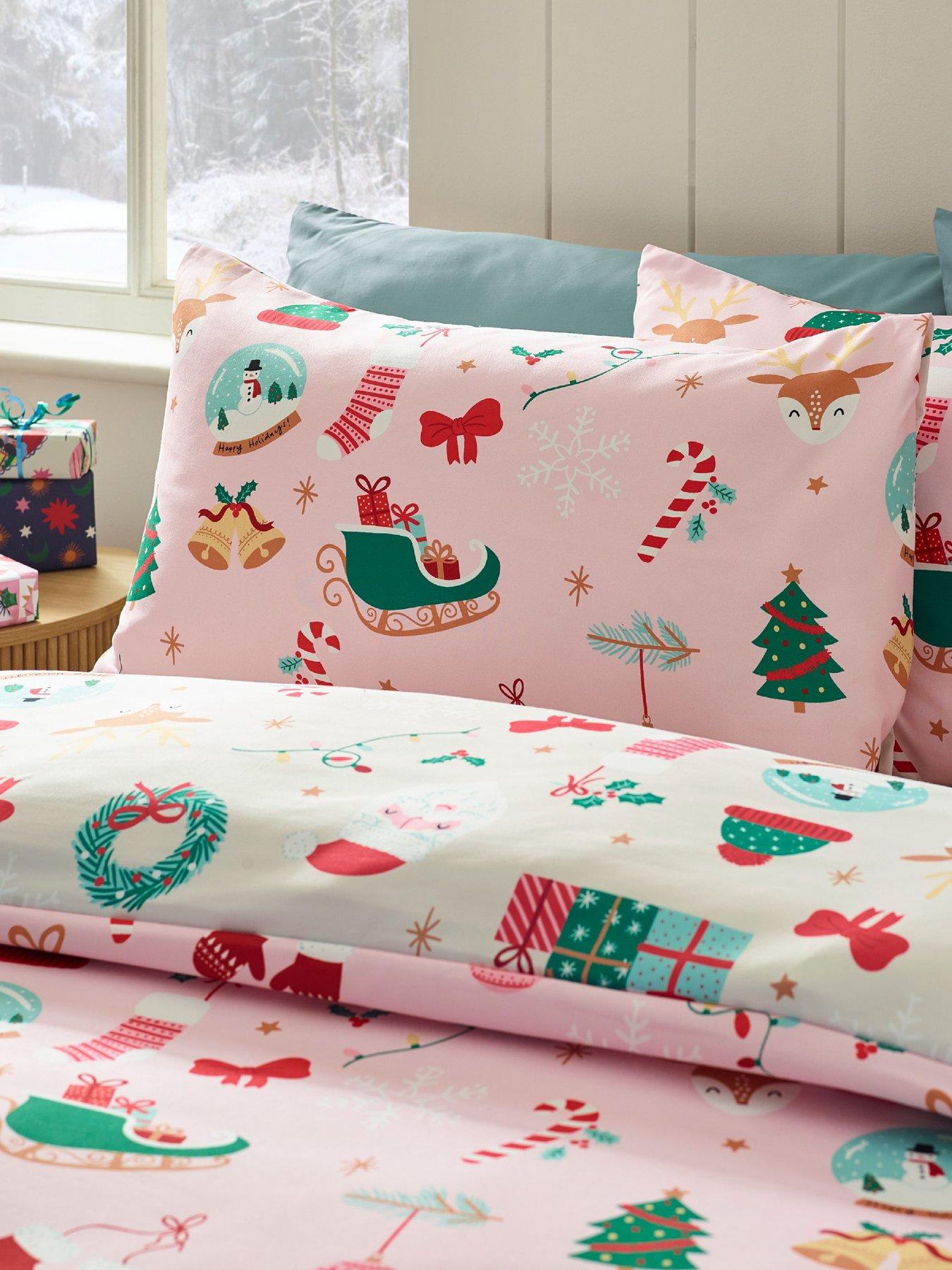 Catherine Lansfield Christmas Happy Holidays Duvet Cover Set