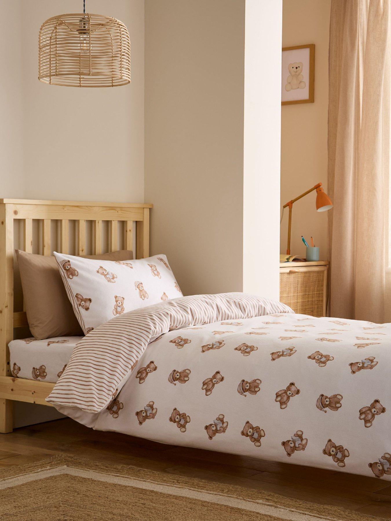 Catherine Lansfield Brushed 100% Cotton Teddy Bear Duvet Cover Set