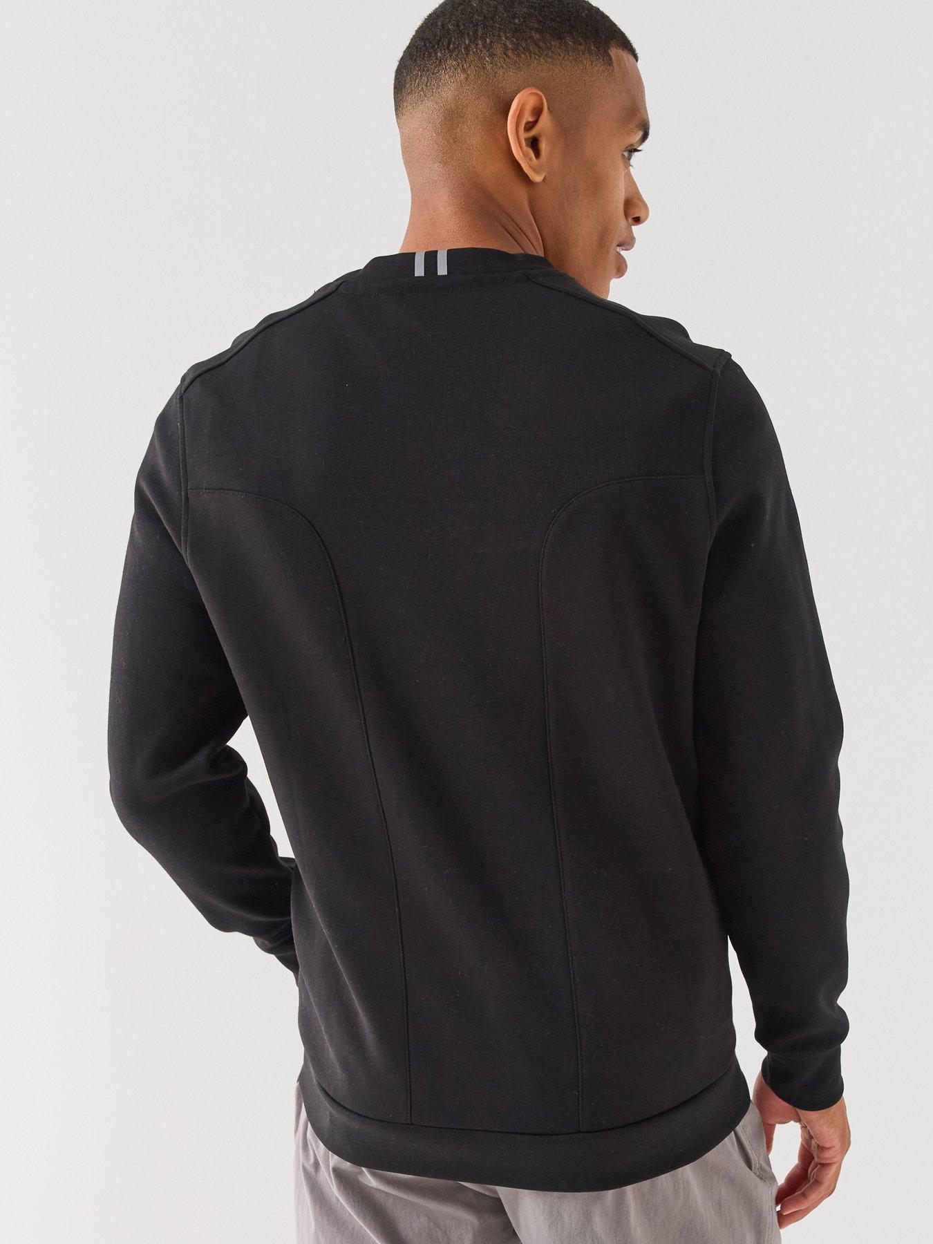 Image 2 of 5 of Zavetti Canada Zavetti Canada Dimola Panelled Pullover Logo Crew Sweatshirt- Black