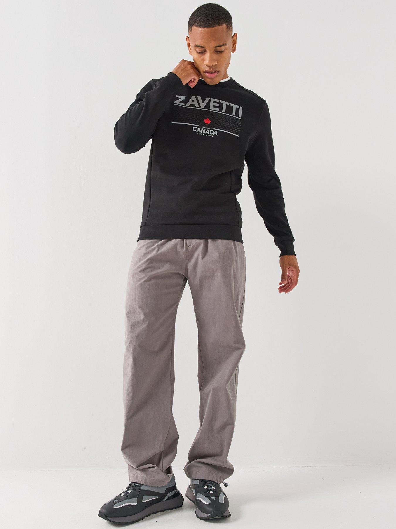 Image 3 of 5 of Zavetti Canada Zavetti Canada Dimola Panelled Pullover Logo Crew Sweatshirt- Black