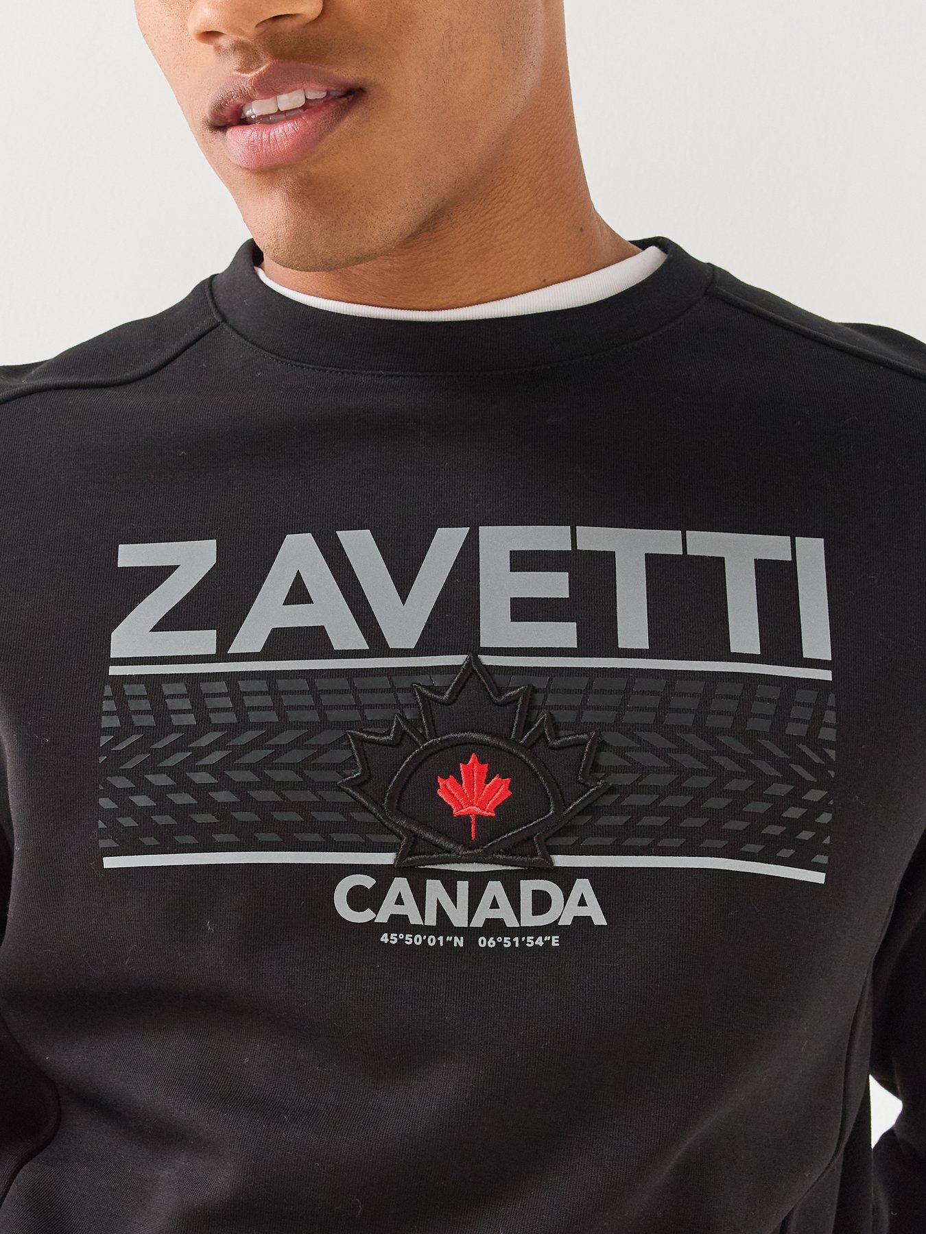 Image 4 of 5 of Zavetti Canada Zavetti Canada Dimola Panelled Pullover Logo Crew Sweatshirt- Black