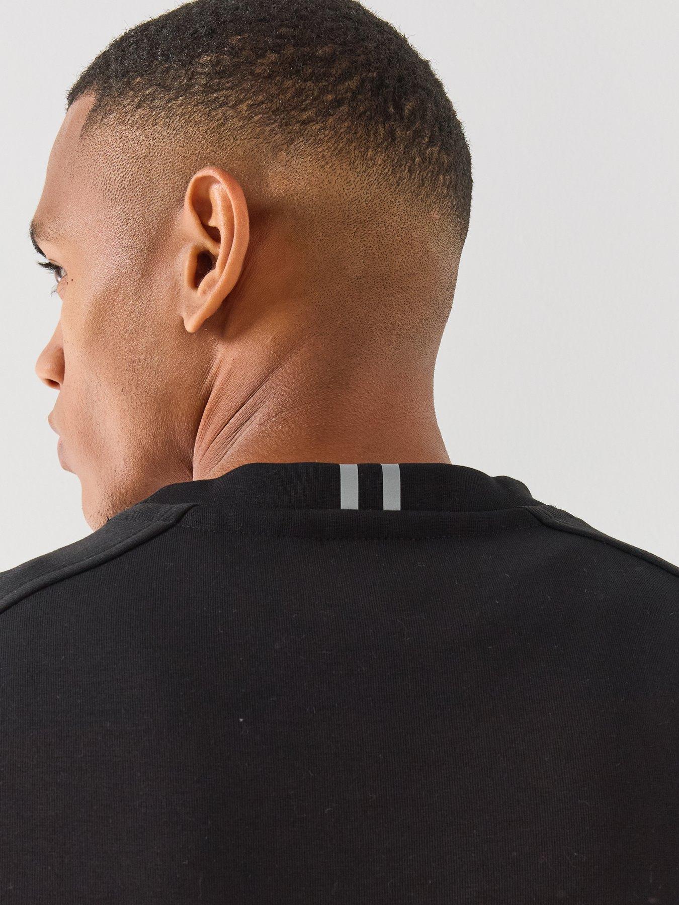 Image 5 of 5 of Zavetti Canada Zavetti Canada Dimola Panelled Pullover Logo Crew Sweatshirt- Black