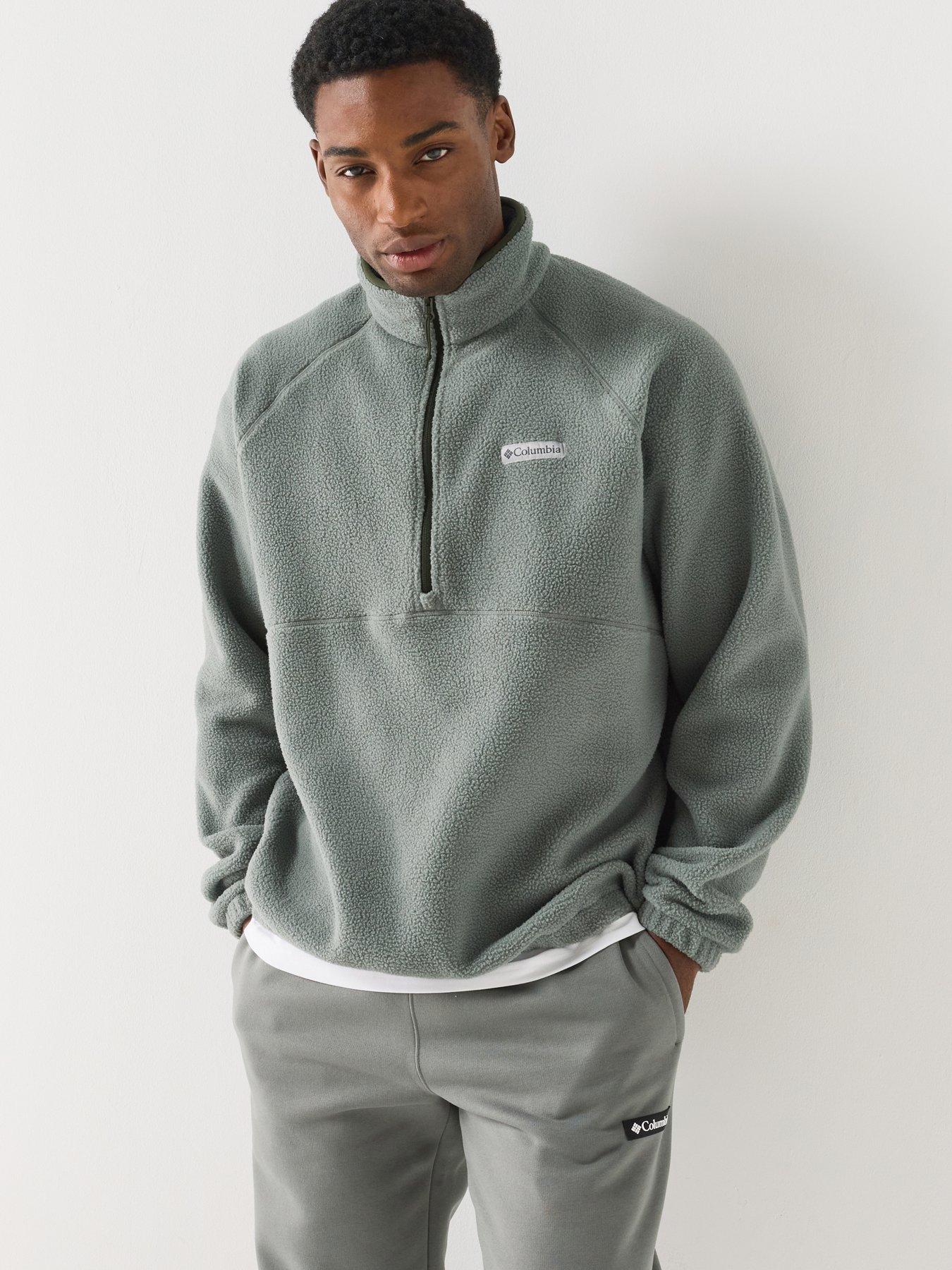 Columbia Men's Half Zip Sherpa Fleece Sweatshirt - Green