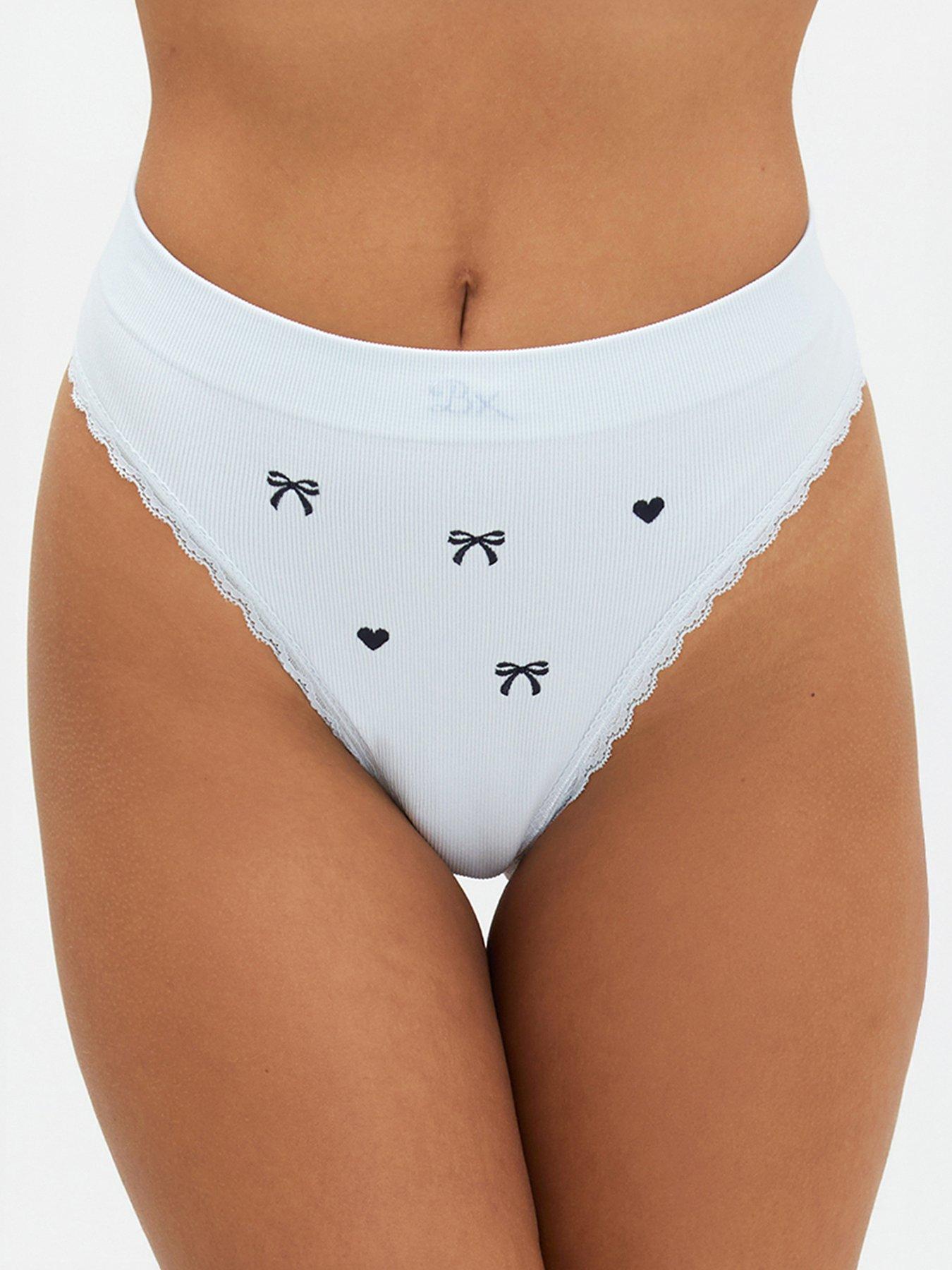Boux Avenue Boux Avenue Bow Emb Seamless Thong - Blue Mix