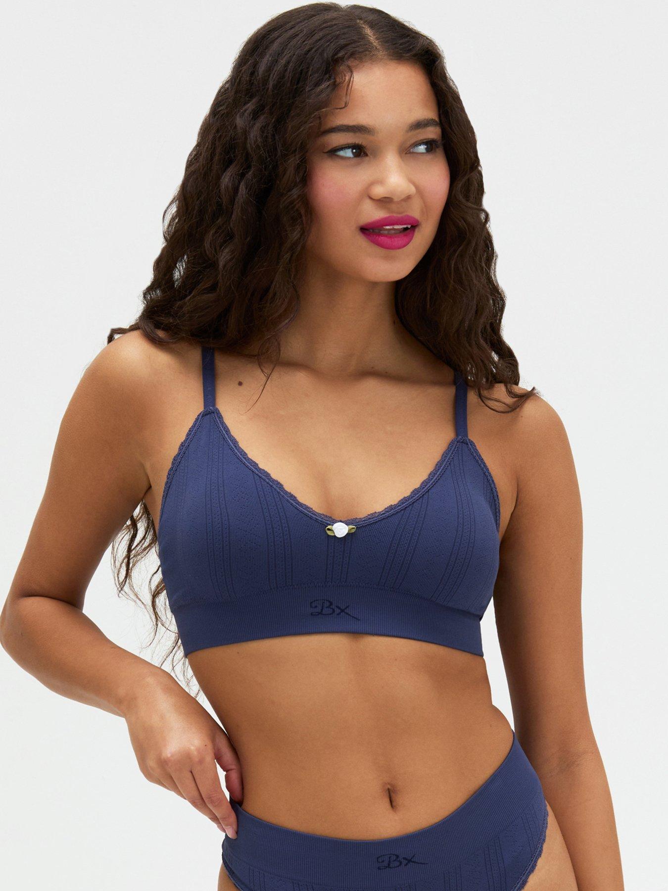 Boux Avenue Boux Avenue Pointelle Seamless Bralette - Navy