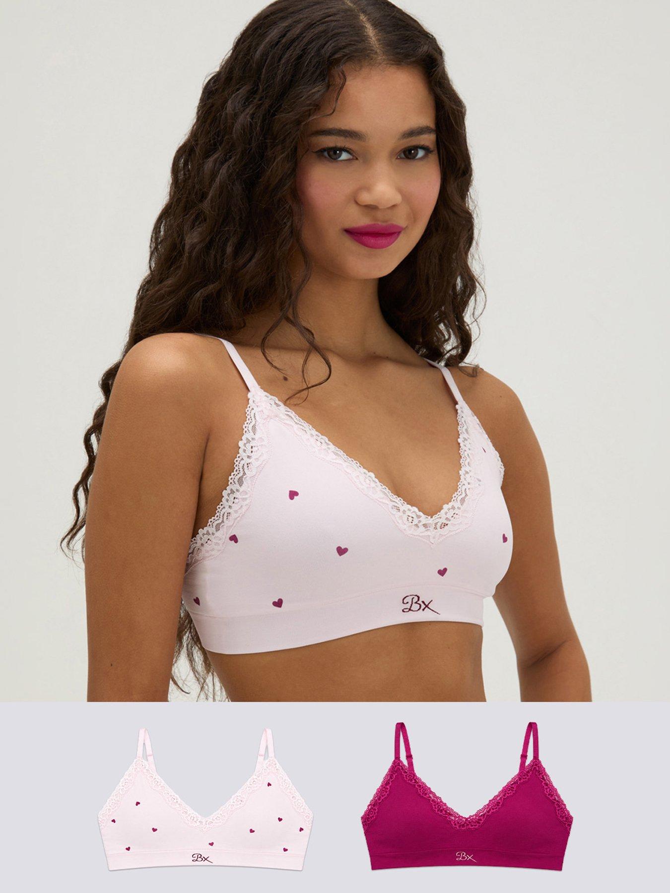 Boux Avenue Boux Avenue 2 Pack Lace Seamless Bralette - Berry Mix