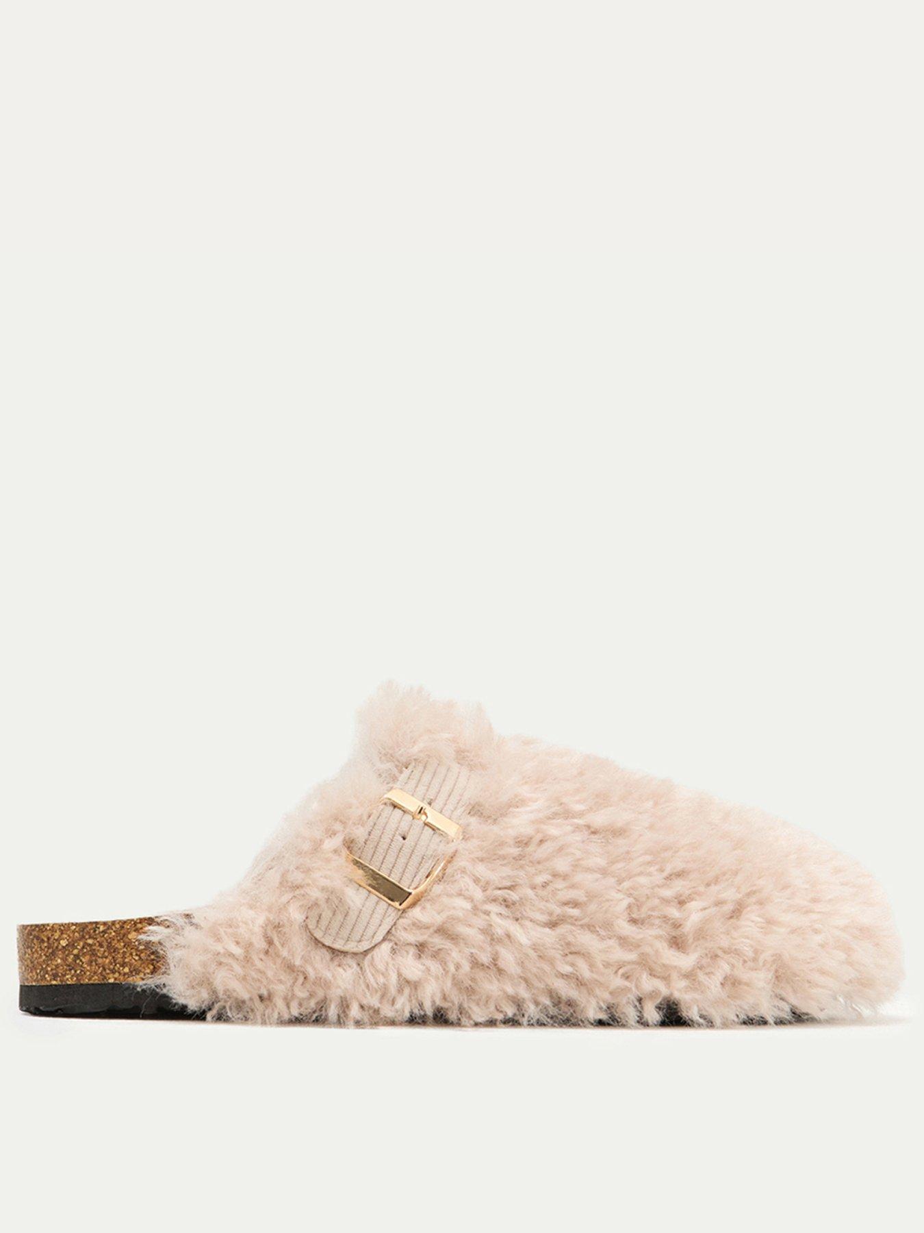 Boux Avenue Boux Avenue Fluffy Borg Clog Mule Slippers - Chocolate