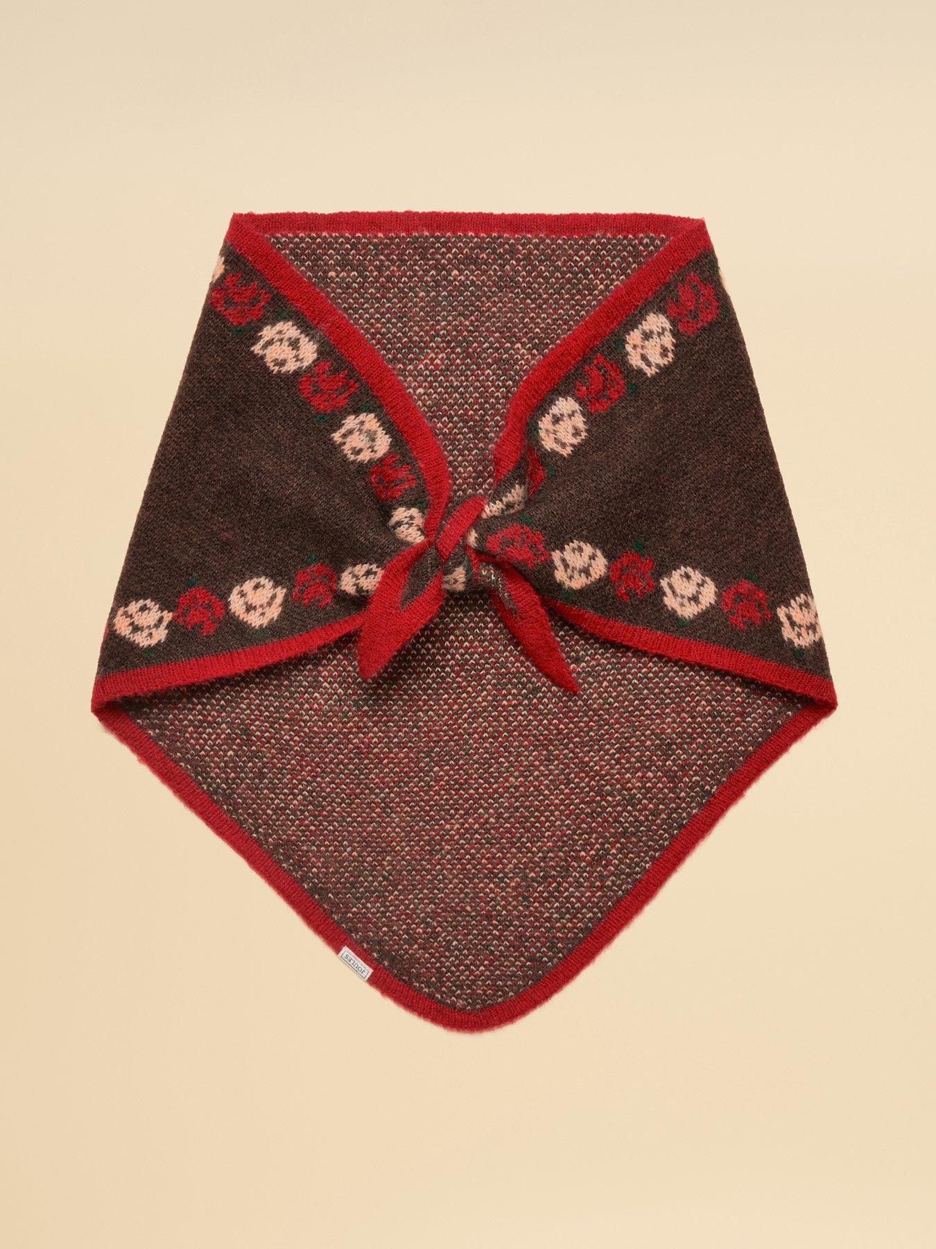 Image 6 of 6 of Joules Kendra Rose Triangle Scarf - Brown