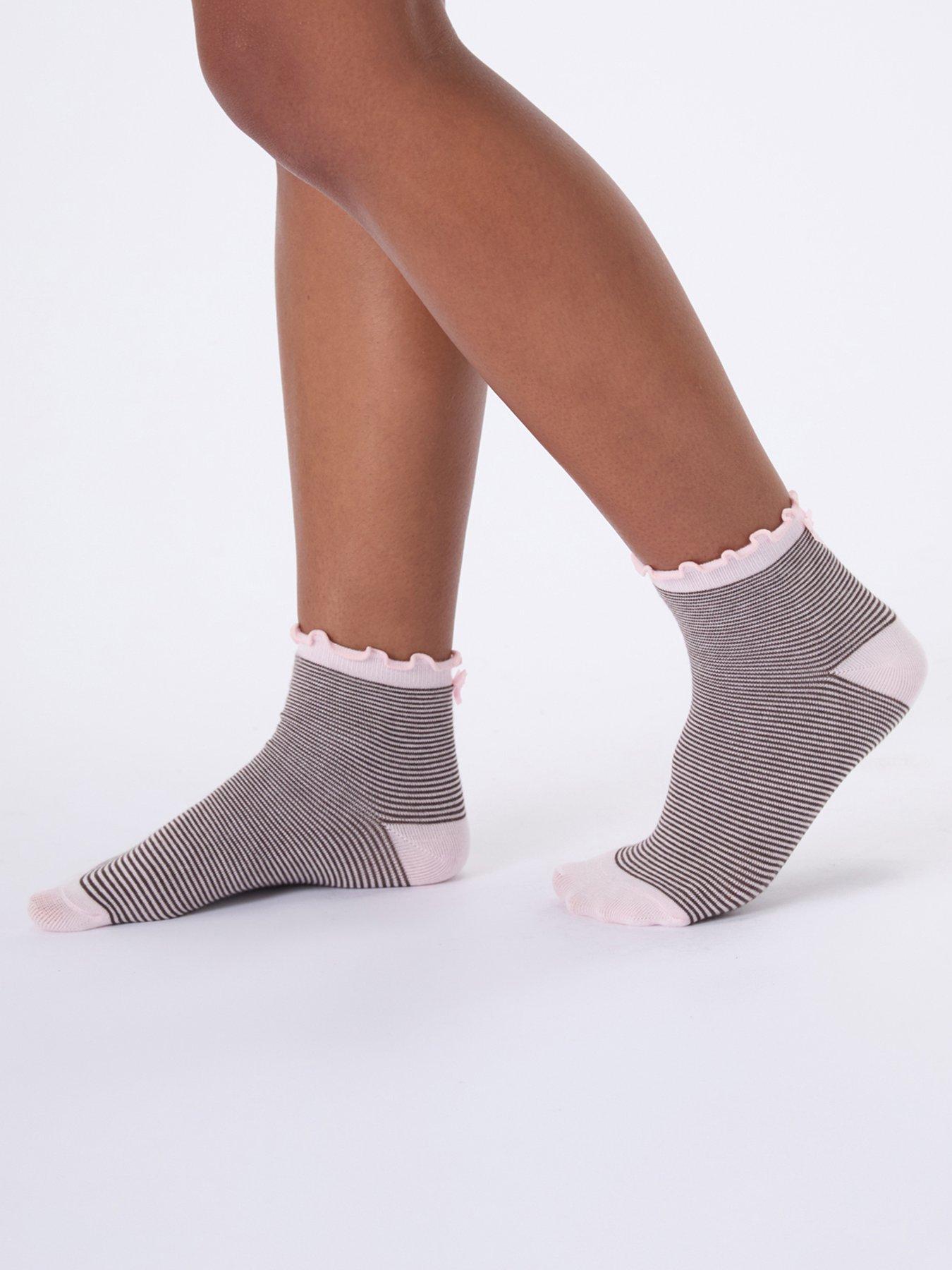 Image 3 of 4 of Boux Avenue Women's Stripe &amp; Spot Midi Socks 2 Pack - Multi