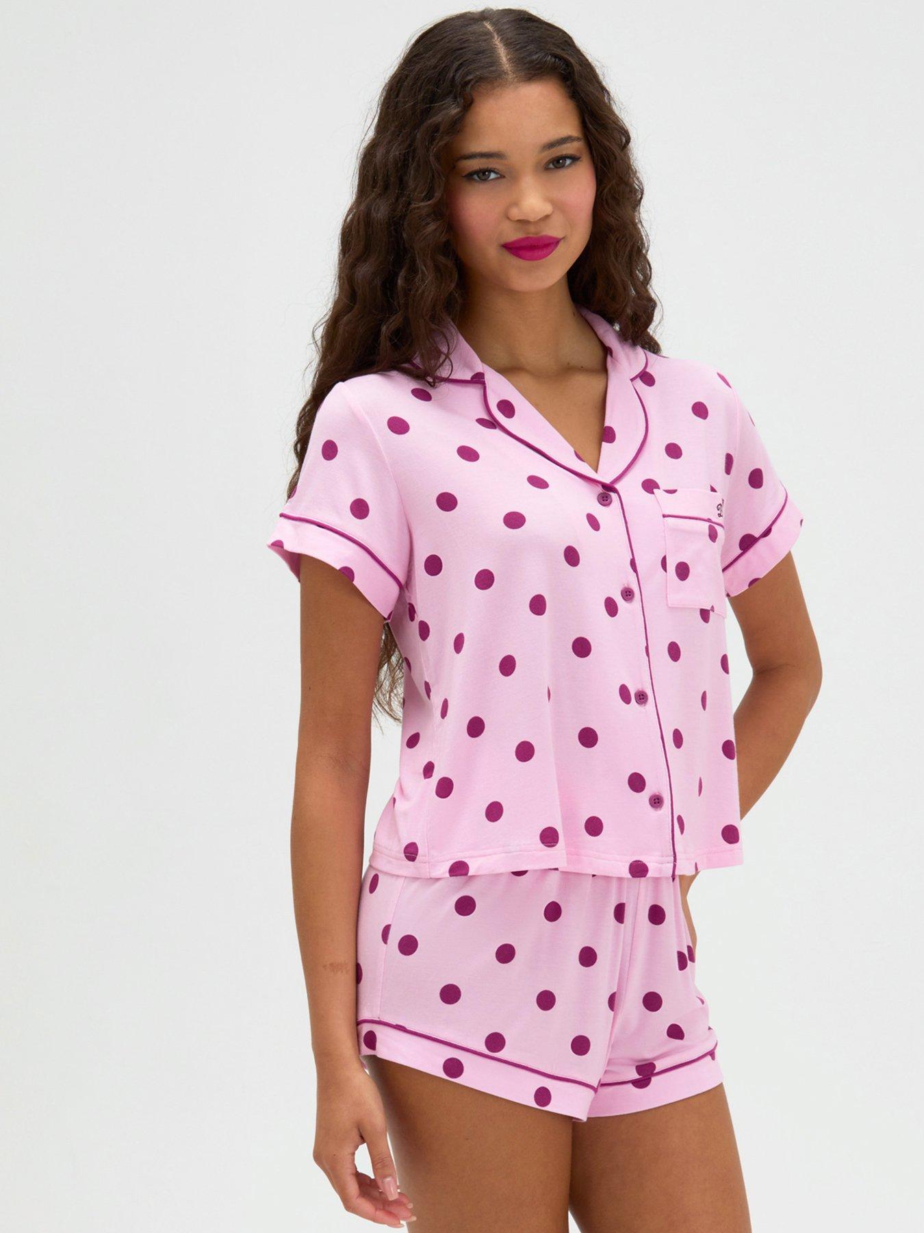Image 3 of 5 of Boux Avenue Polka Dot Short PJ Set - Pink