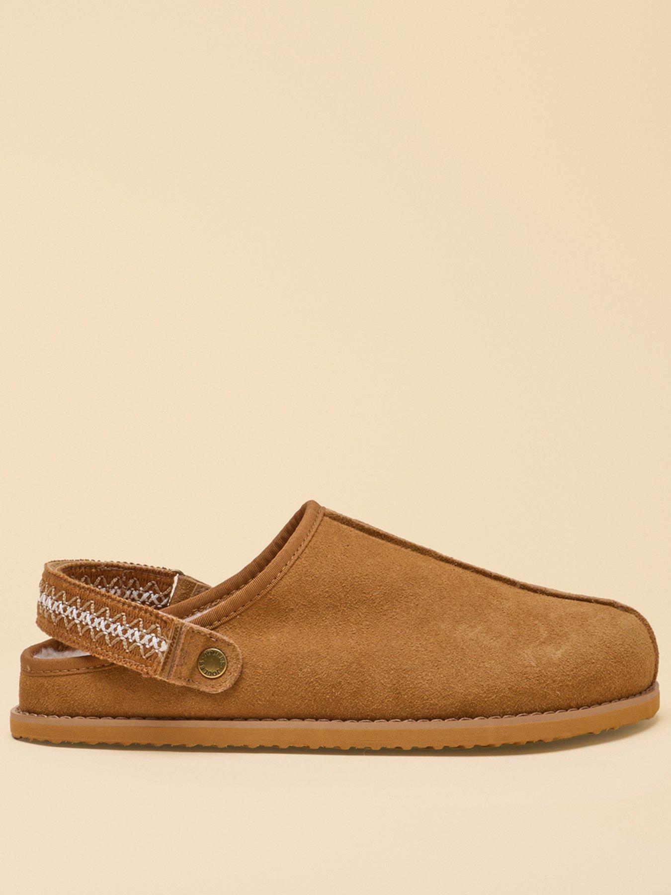 Image 1 of 6 of Joules Womens Adjustable Strap Leather House Shoe - Brown