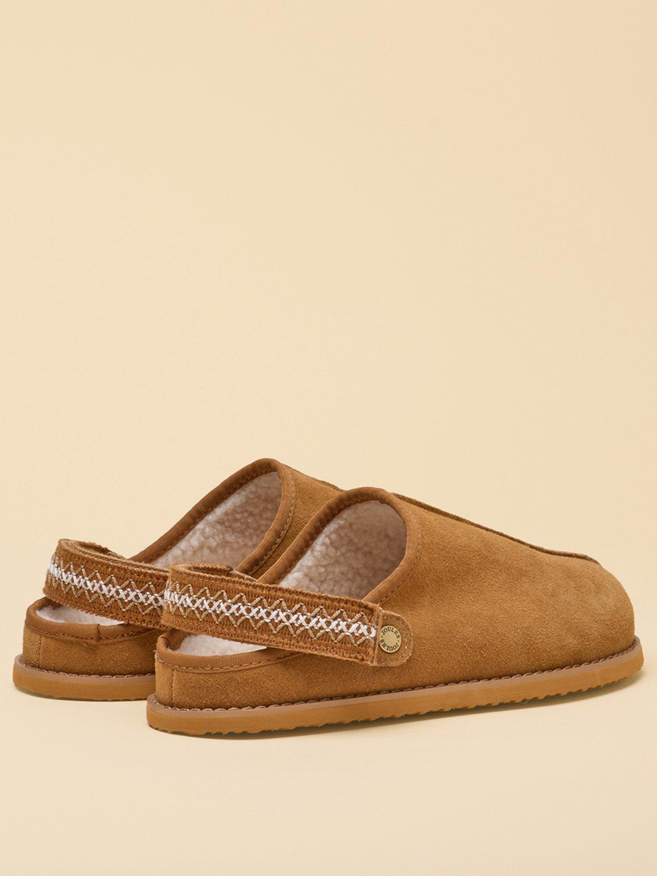 Image 3 of 6 of Joules Womens Adjustable Strap Leather House Shoe - Brown
